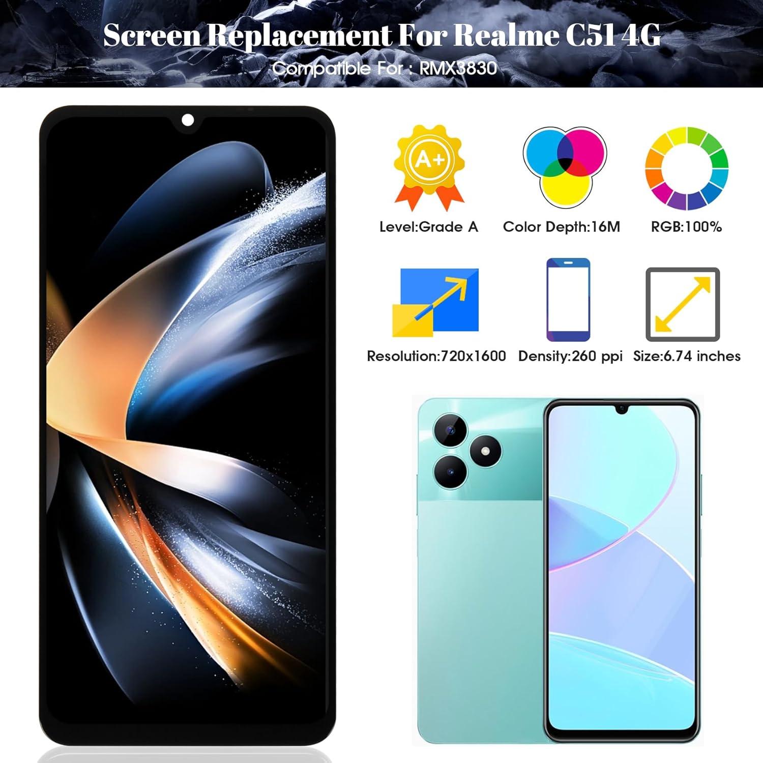 Reemplazo Pantalla Táctil LCD Realme C51 RMX3830 6.74"