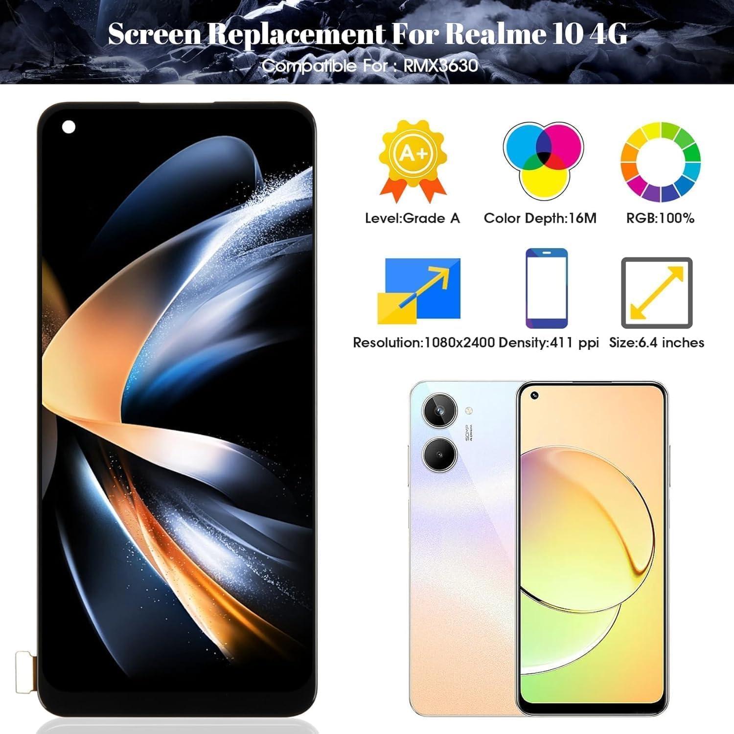 Reemplazo Pantalla LCD TFT Realme 10 4G RMX3630 Sin Marco