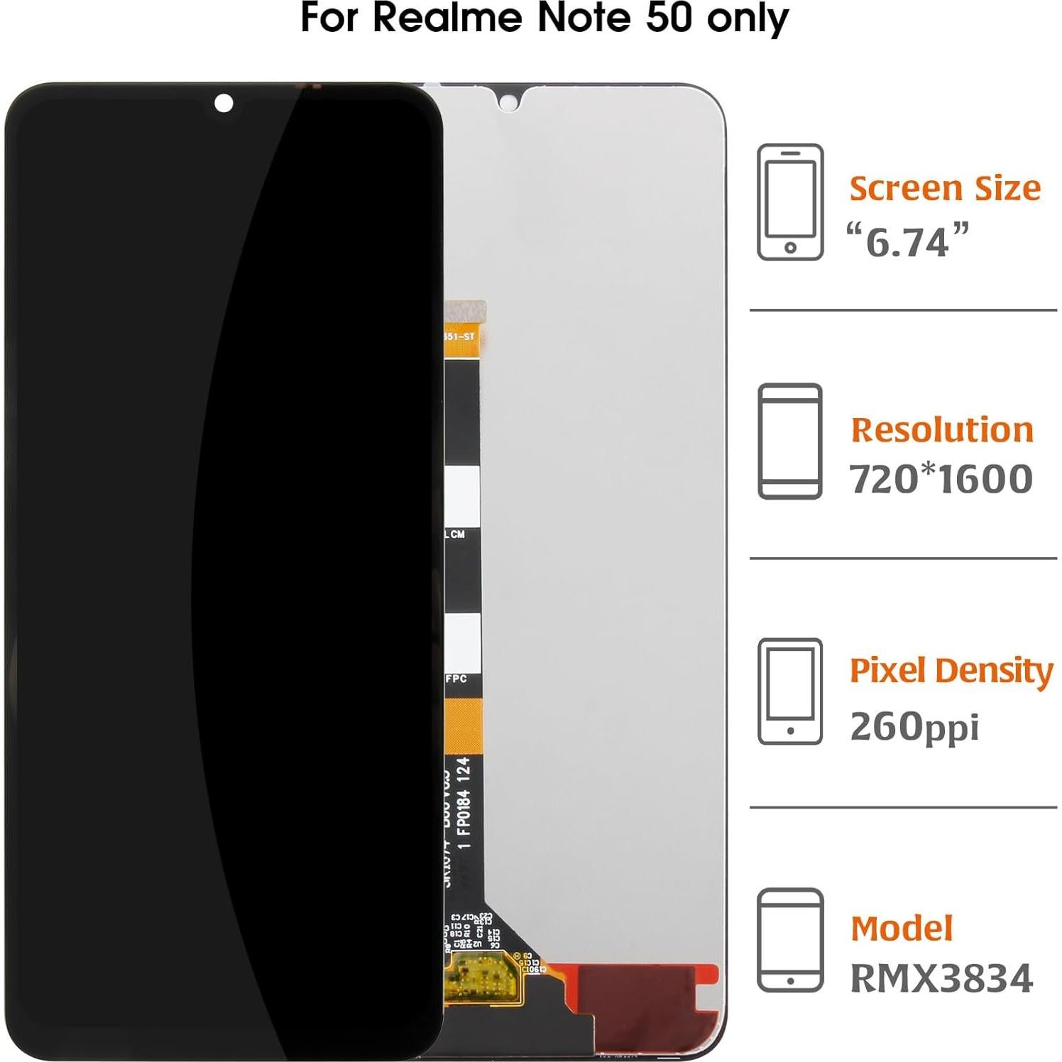 Reemplazo Pantalla A-MIND para Realme Note 50 6.74" LCD