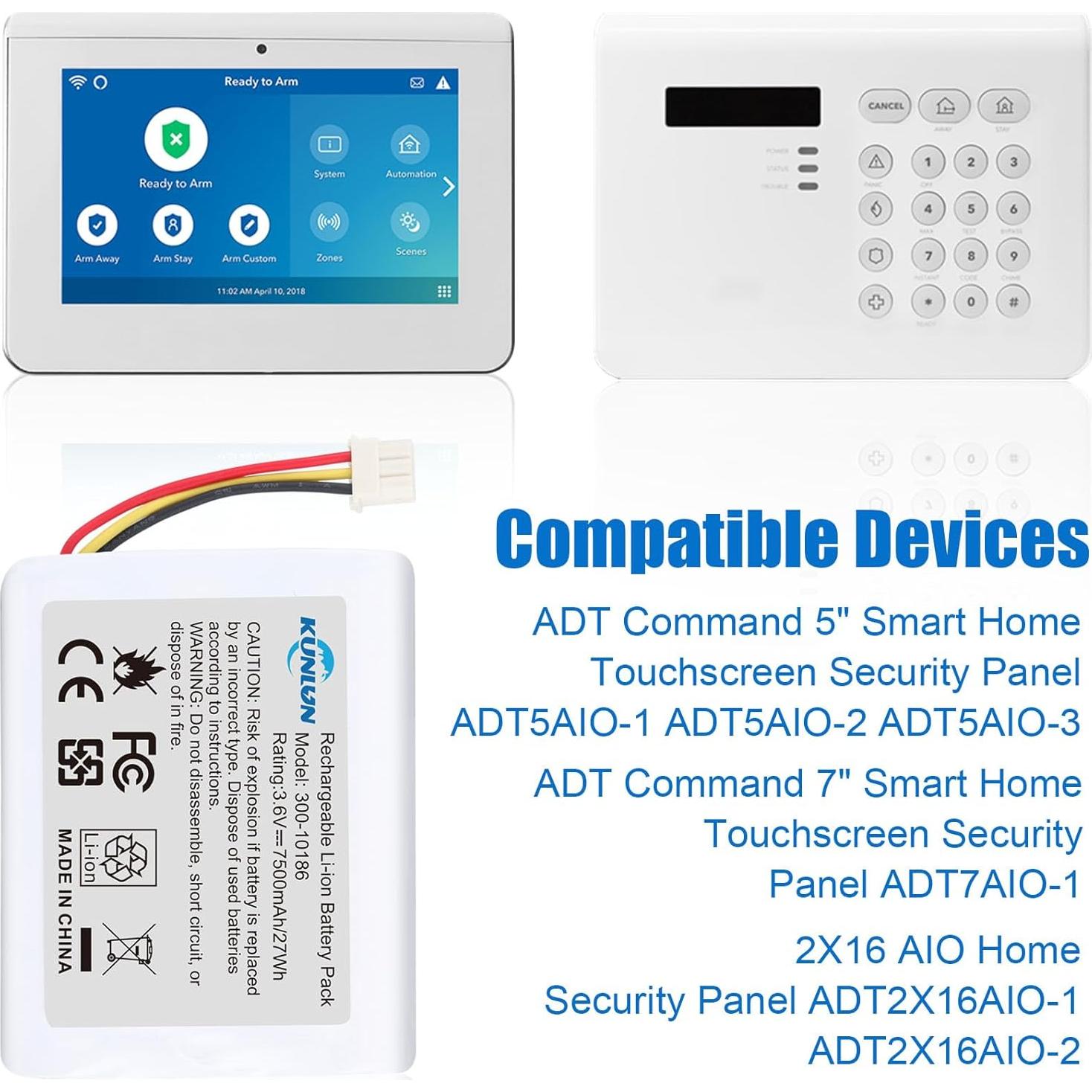 Batería KUNLUN 300-10186 3.6V 7500mAh para Panel ADT