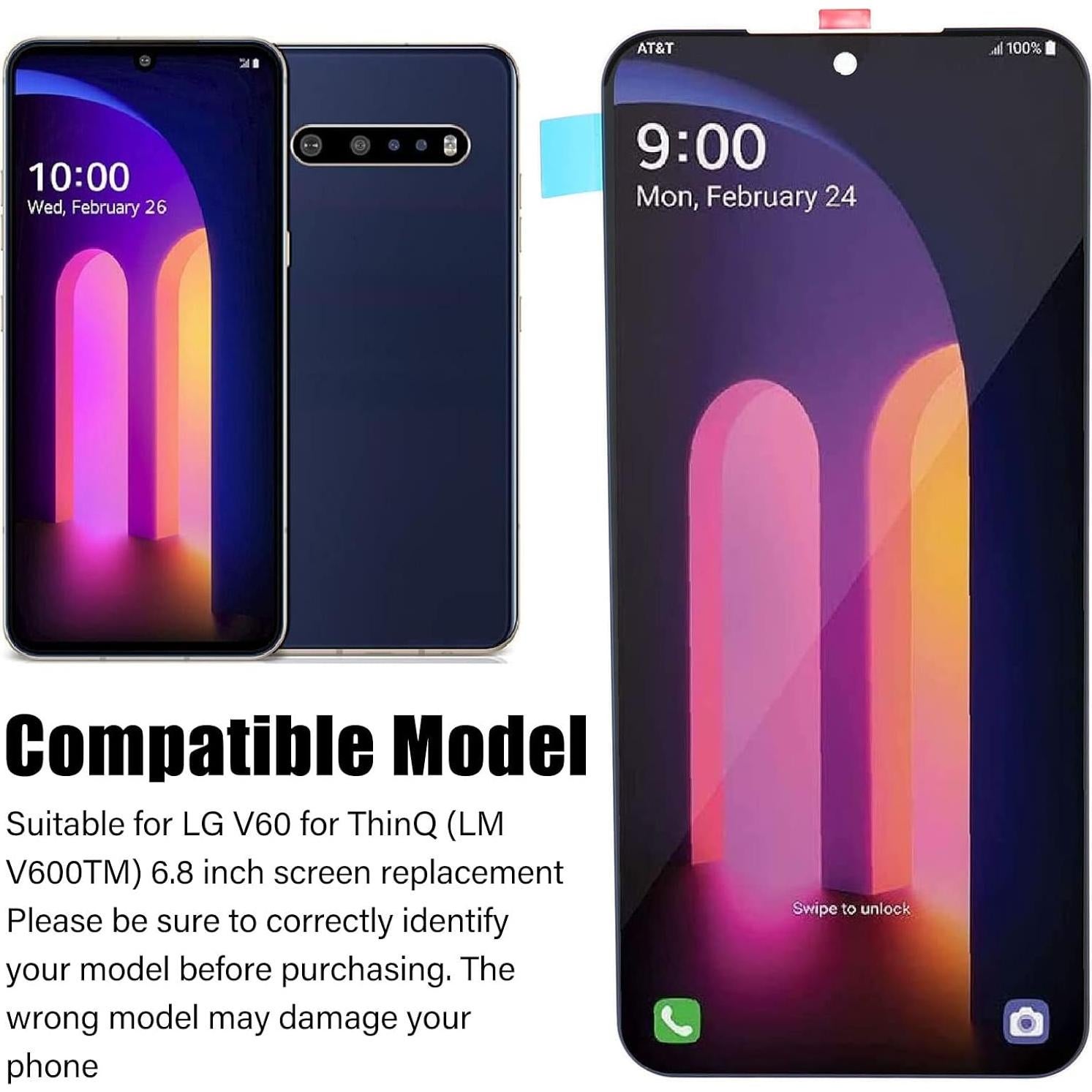 Pantalla LCD 6.8" para V60 ThinQ 5G Yoidesu - Reemplazo