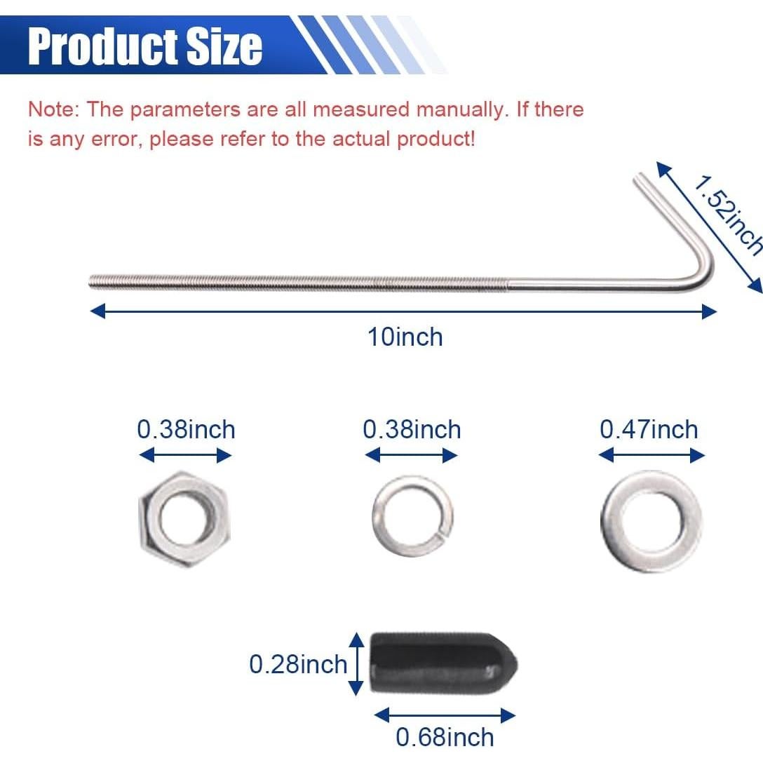 Tornillos de Sujeción de Batería J Gancho GLSOWEE 25.4 cm
