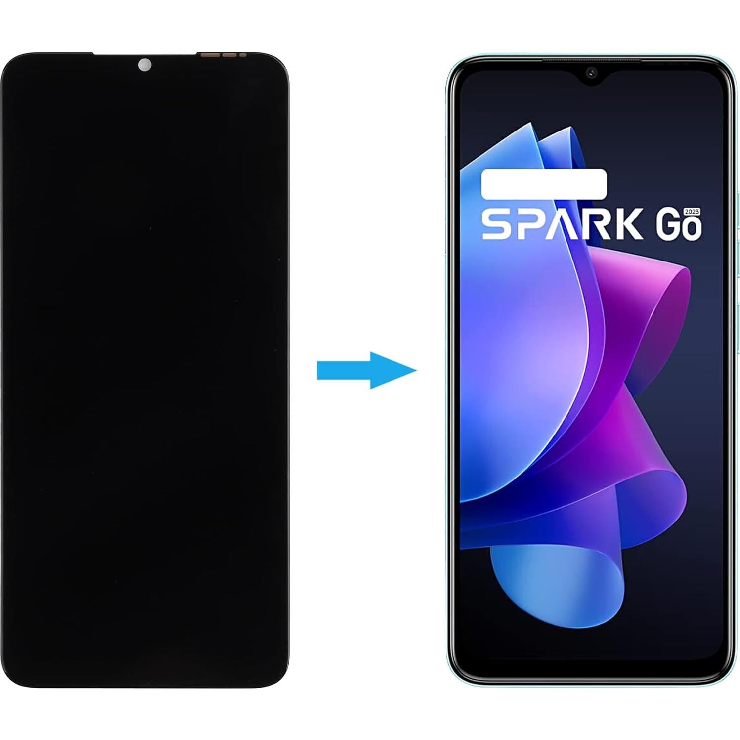 Reemplazo Pantalla LCD Negra Tecno Spark Go 2023 BF7n + Herramientas