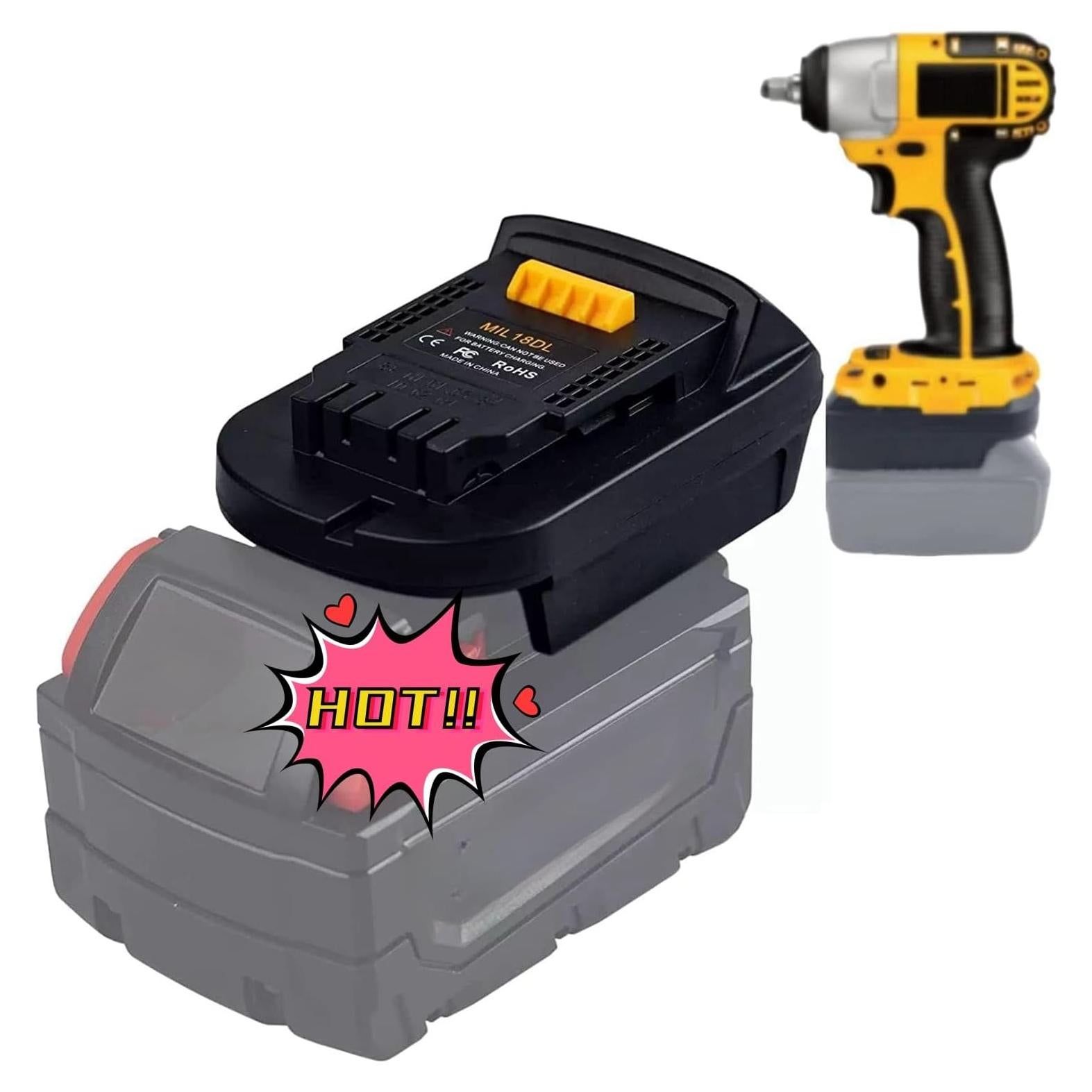 Adaptador de Batería Milwaukee M18 a Dewalt 20V DCB200