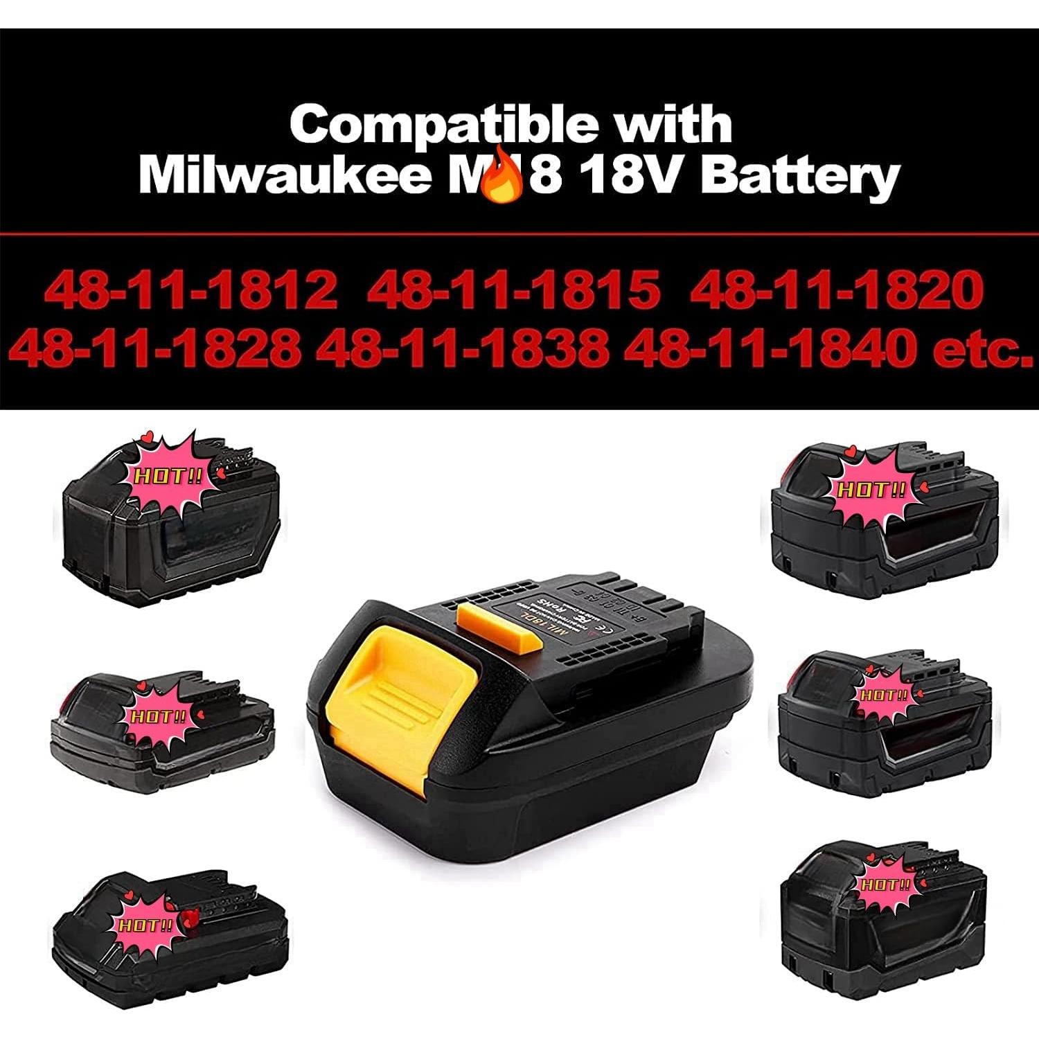 Adaptador de Batería Milwaukee M18 a Dewalt 20V DCB200