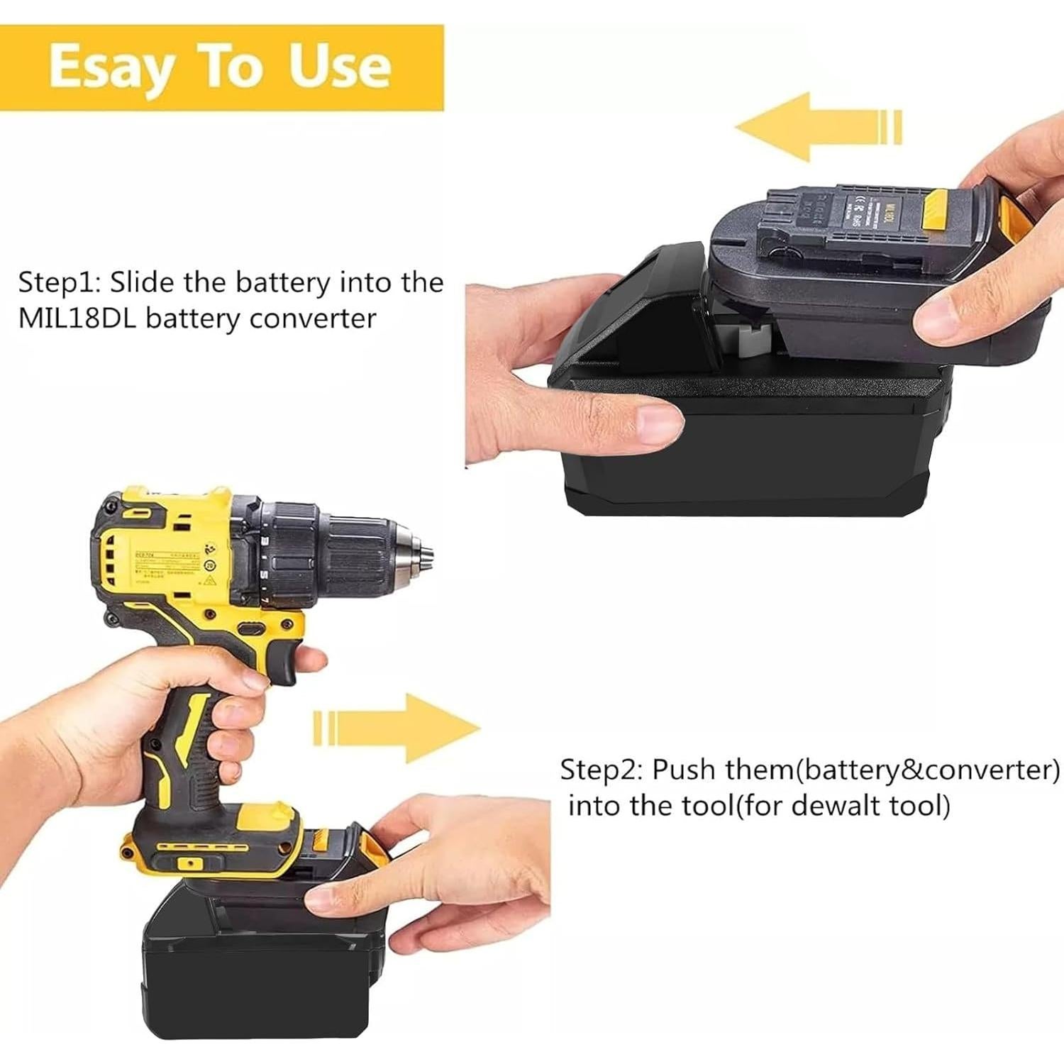 Adaptador de Batería Milwaukee M18 a Dewalt 20V DCB200