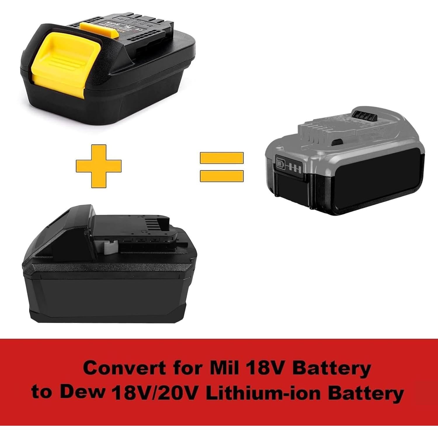 Adaptador de Batería Milwaukee M18 a Dewalt 20V DCB200