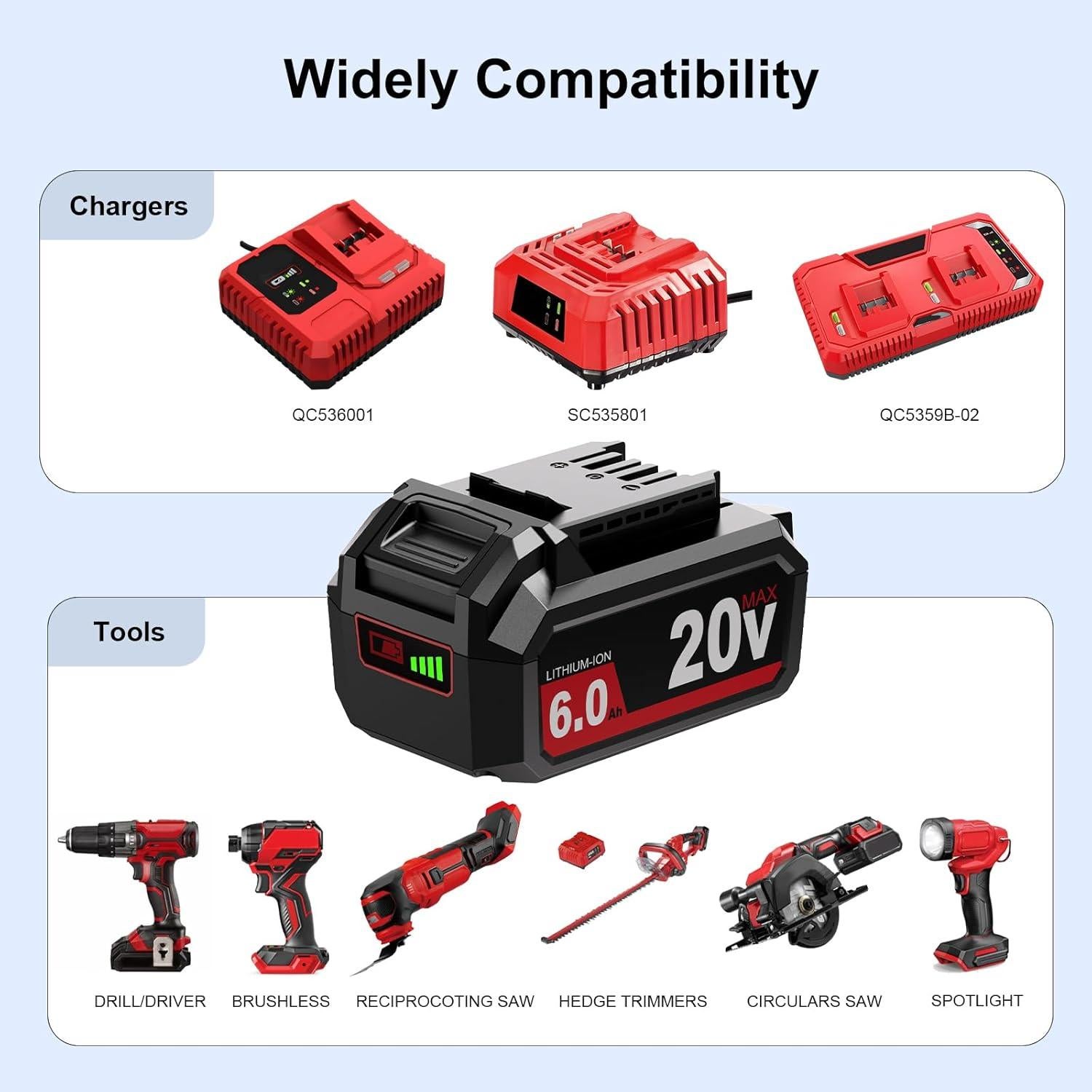 Batería de Litio-ion 6.0Ah Skil 20V Reemplazo Bayhon