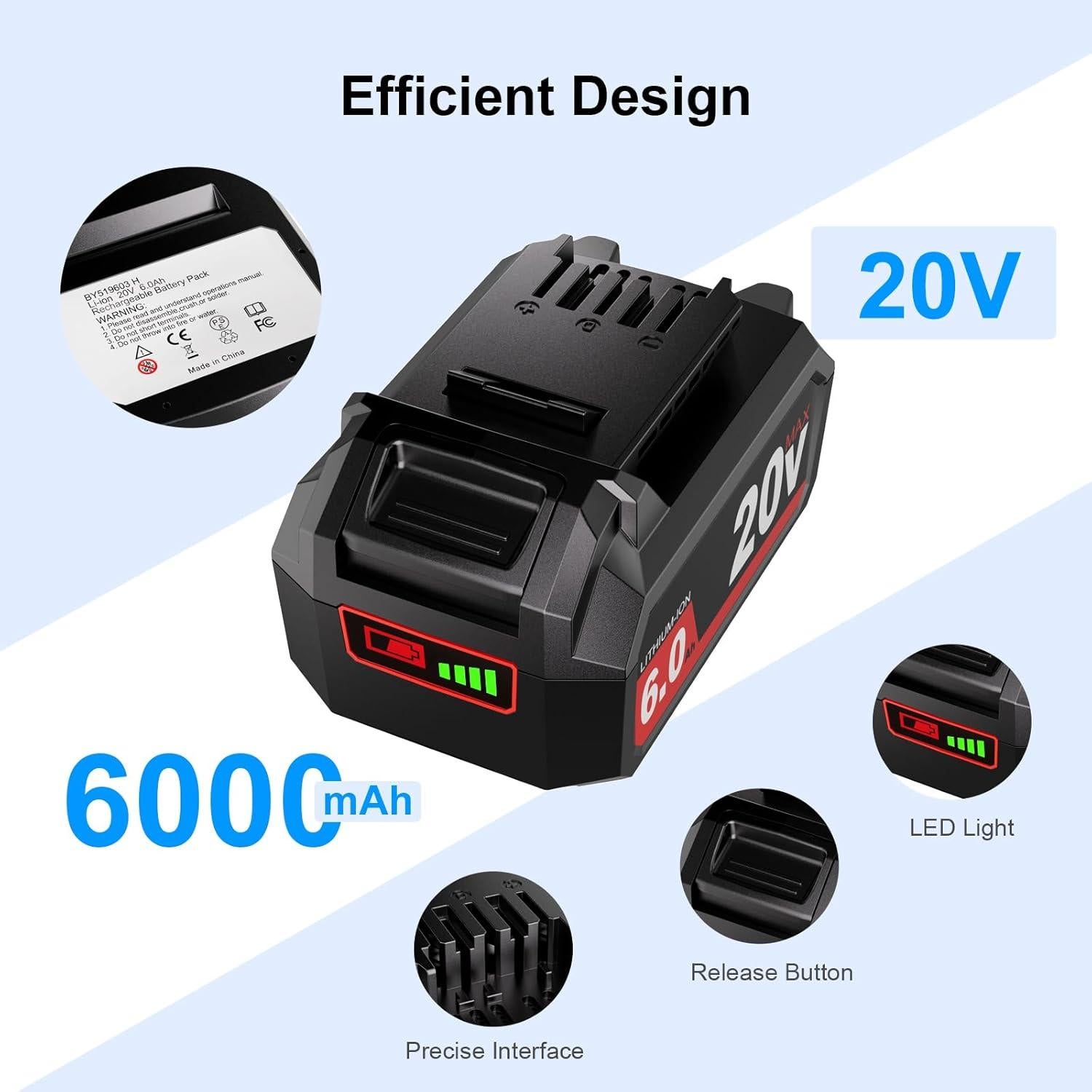 Batería de Litio-ion 6.0Ah Skil 20V Reemplazo Bayhon