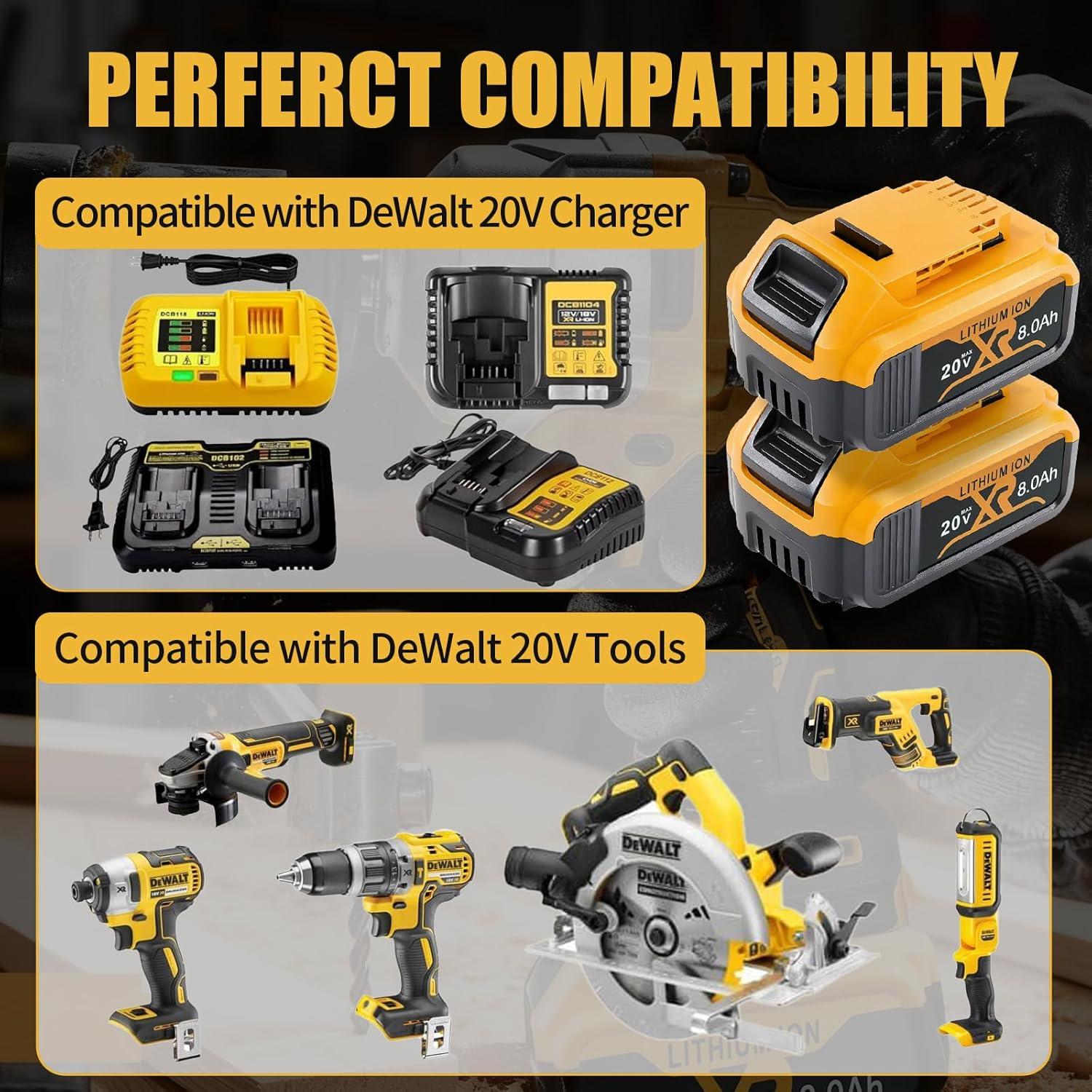 Batería de Litio-Ion 8.0Ah Dewalt 20V Max - Paquete de 2