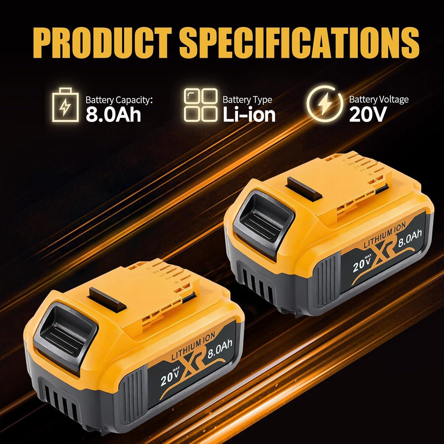 Batería de Litio-Ion 8.0Ah Dewalt 20V Max - Paquete de 2