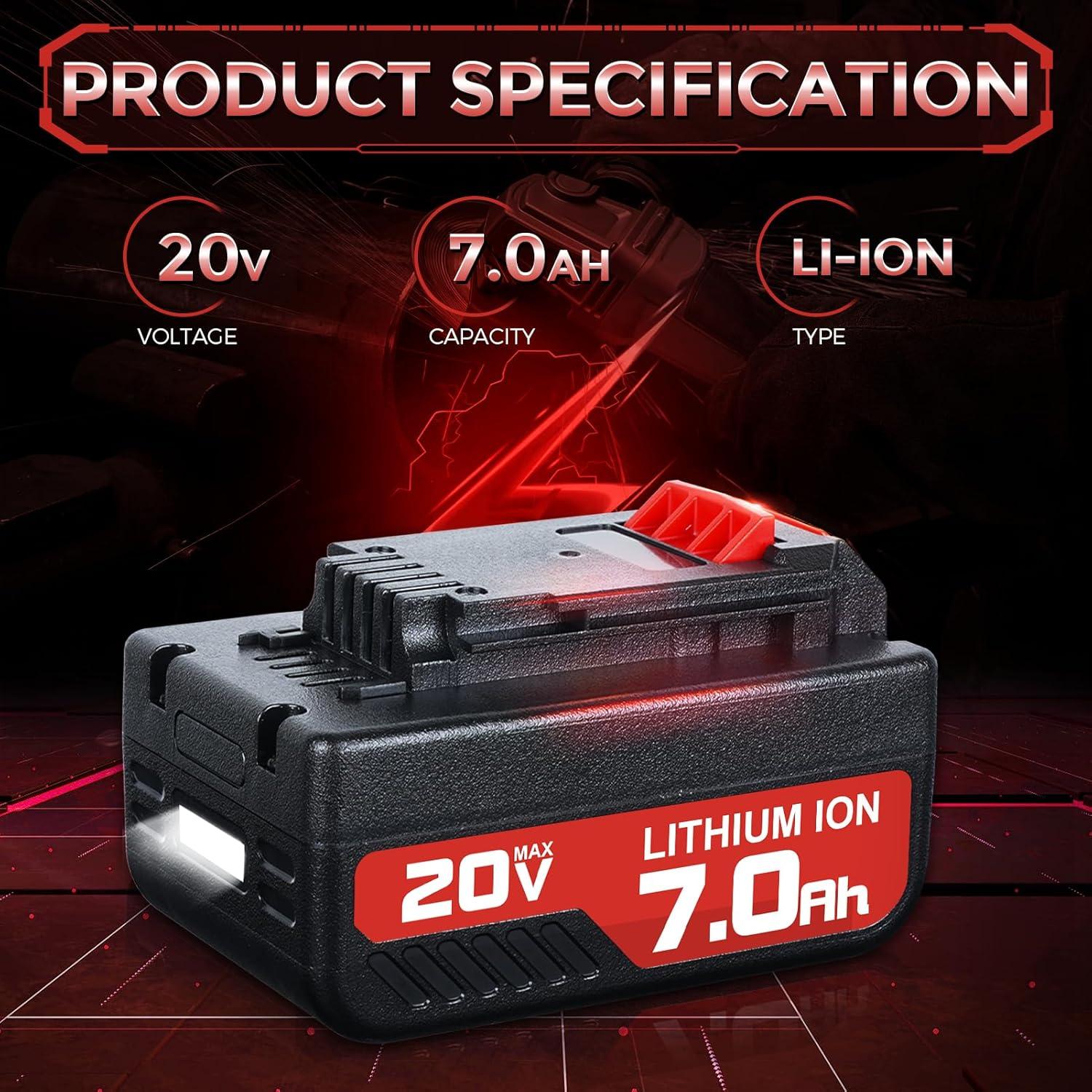 2 Baterías Reemplazo Porter Cable 20V 7.0Ah Litio-ion