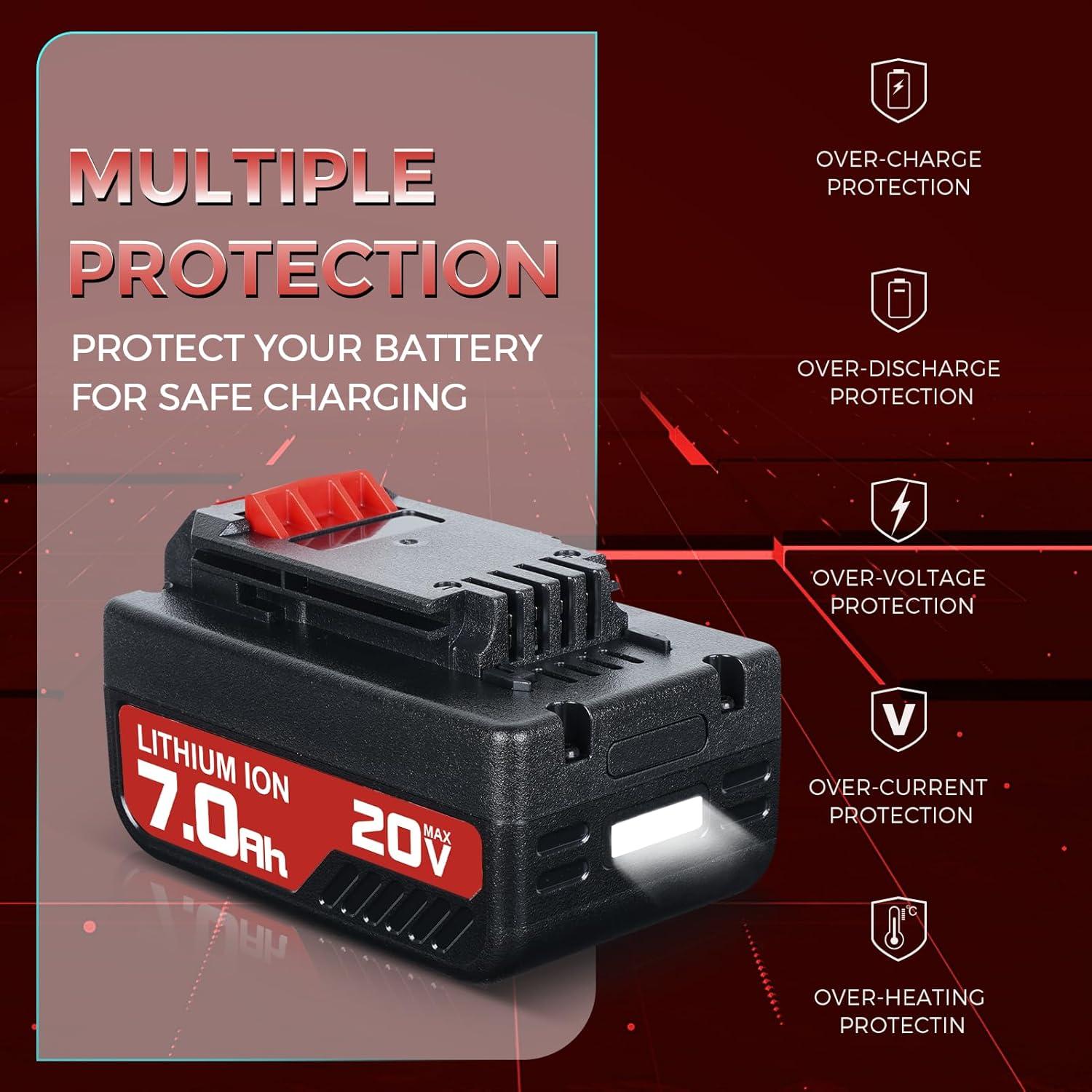 2 Baterías Reemplazo Porter Cable 20V 7.0Ah Litio-ion