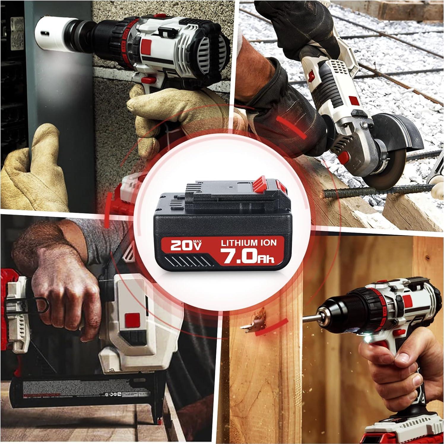 2 Baterías Reemplazo Porter Cable 20V 7.0Ah Litio-ion