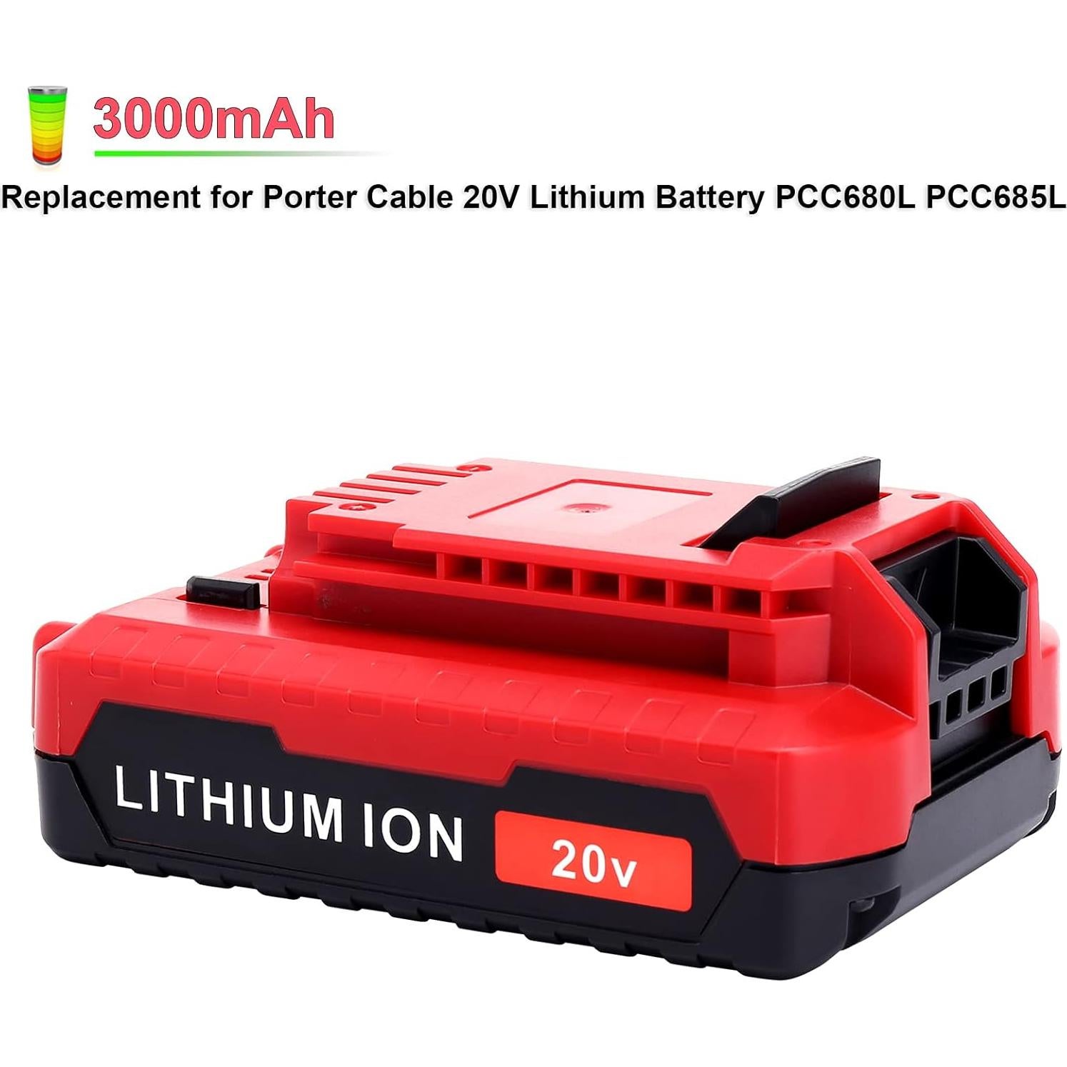 Batería Litio 20V 3.0Ah Elefly PCC680L Compatible Porter Cable