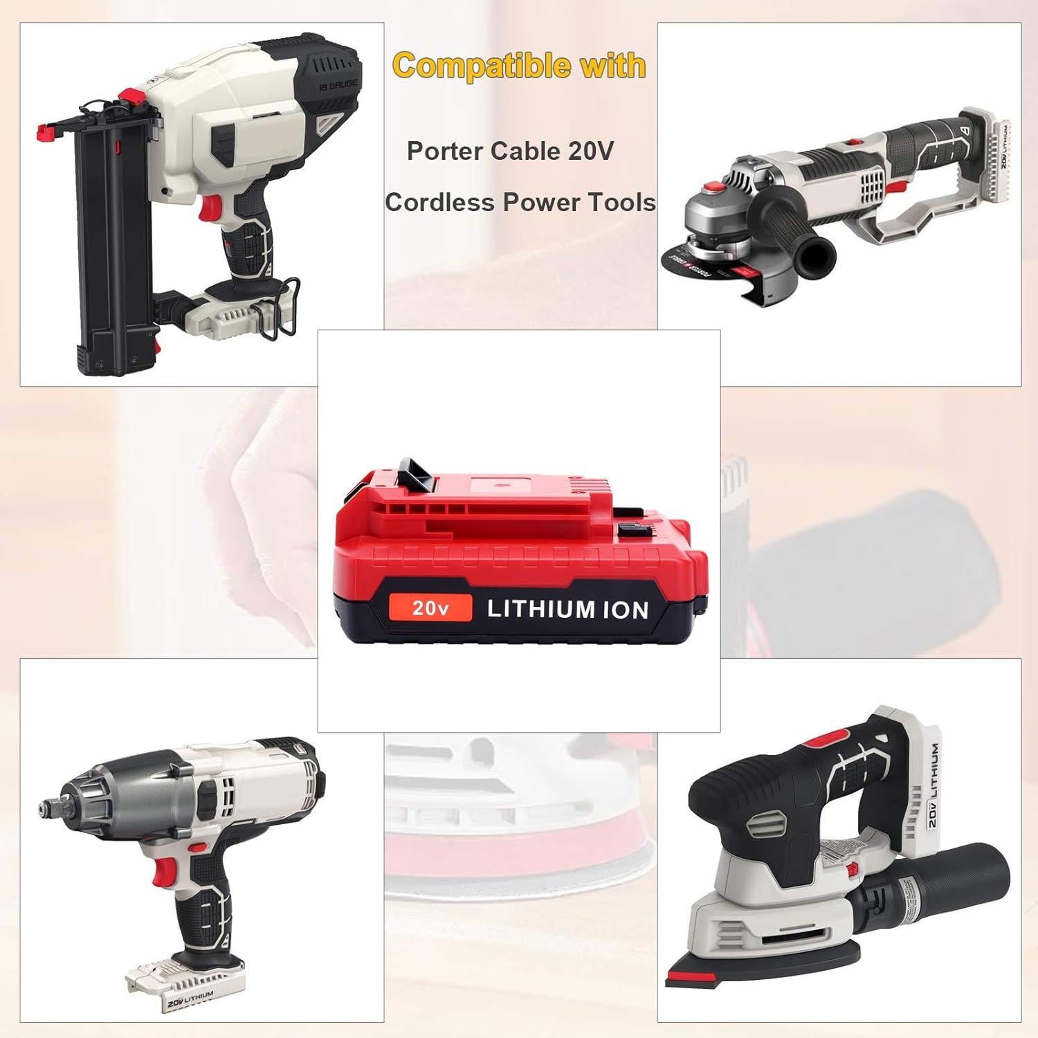 Batería Litio 20V 3.0Ah Elefly PCC680L Compatible Porter Cable