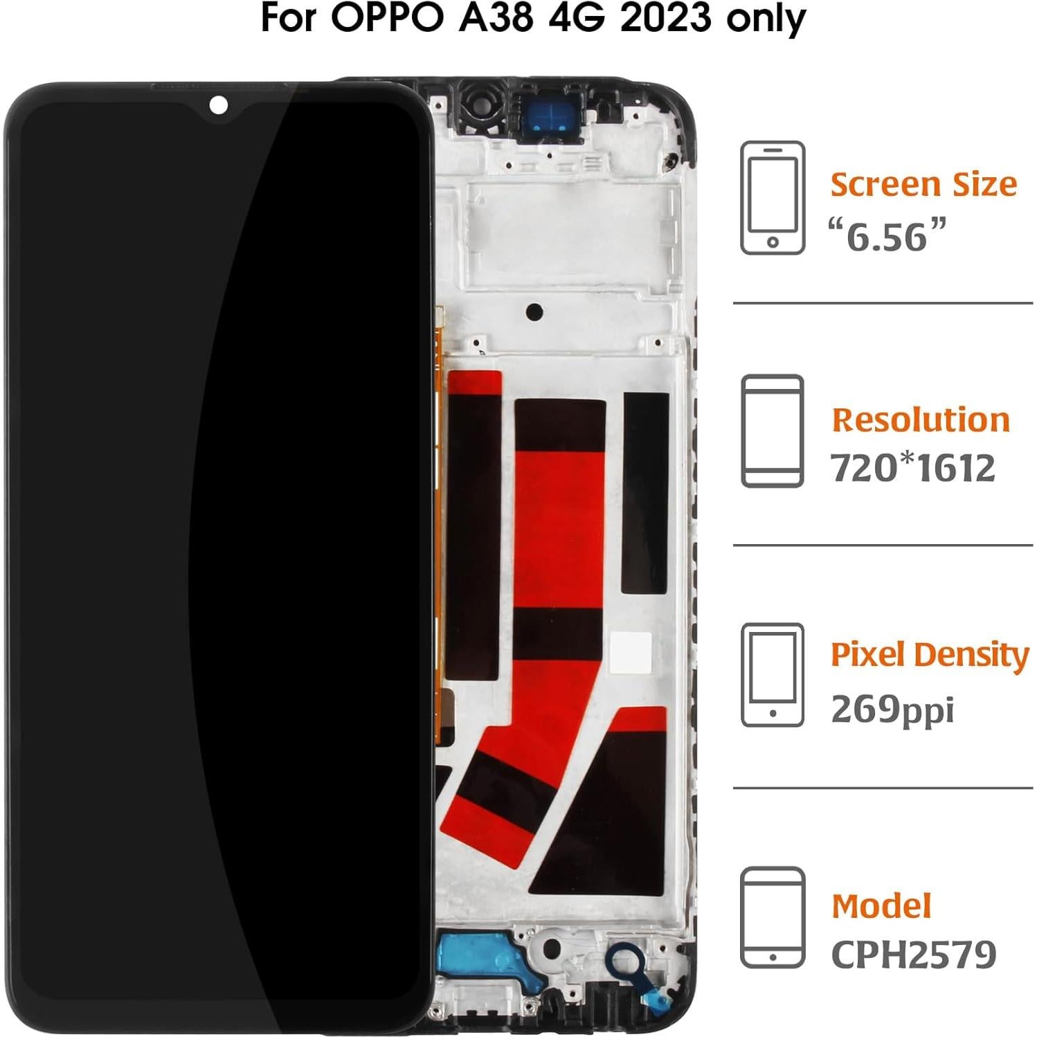 Pantalla LCD IPS A-MIND para OPPO A38 4G CPH2579 6.56"