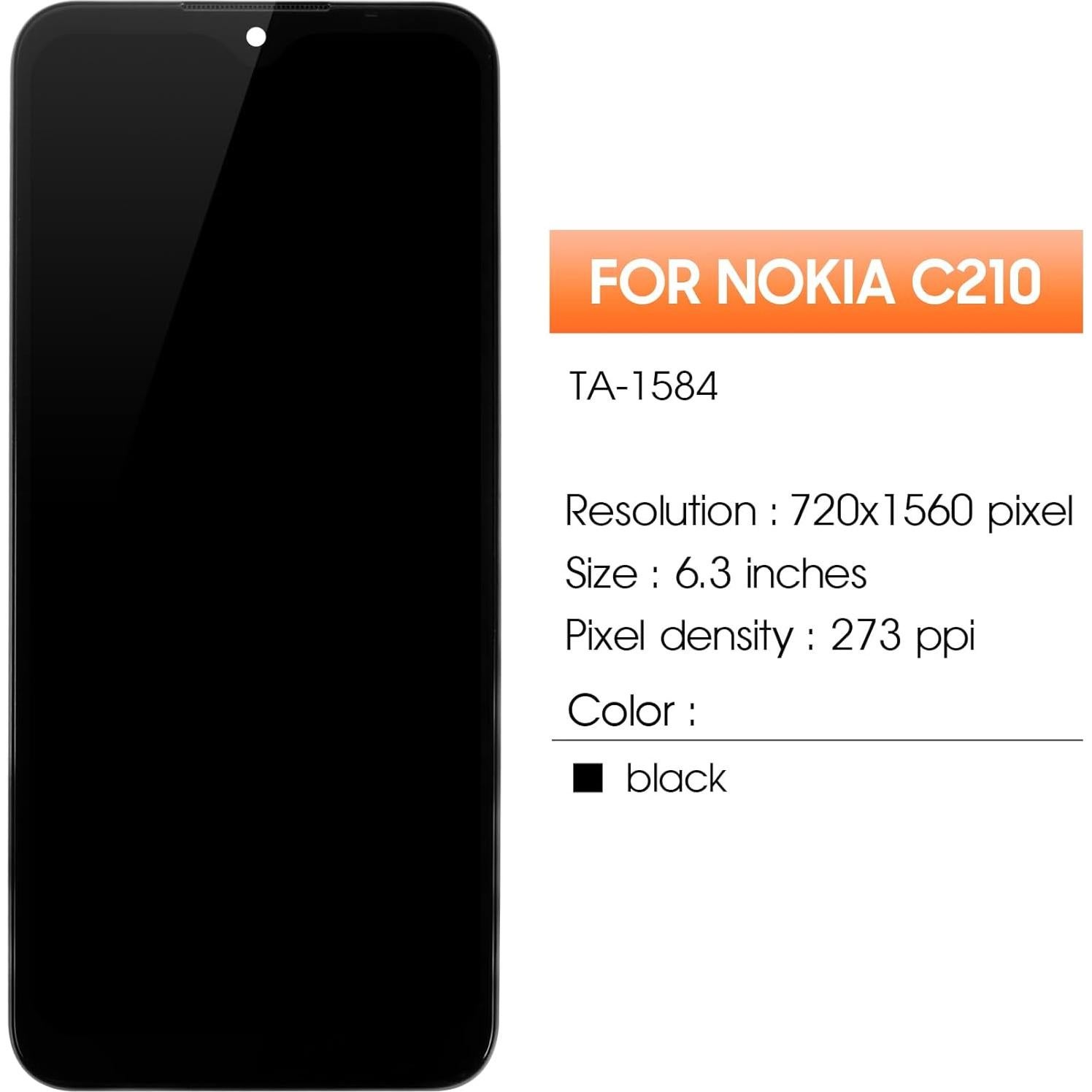 Reemplazo Pantalla LCD Nokia C210 6.3" con Marco - AGCUT