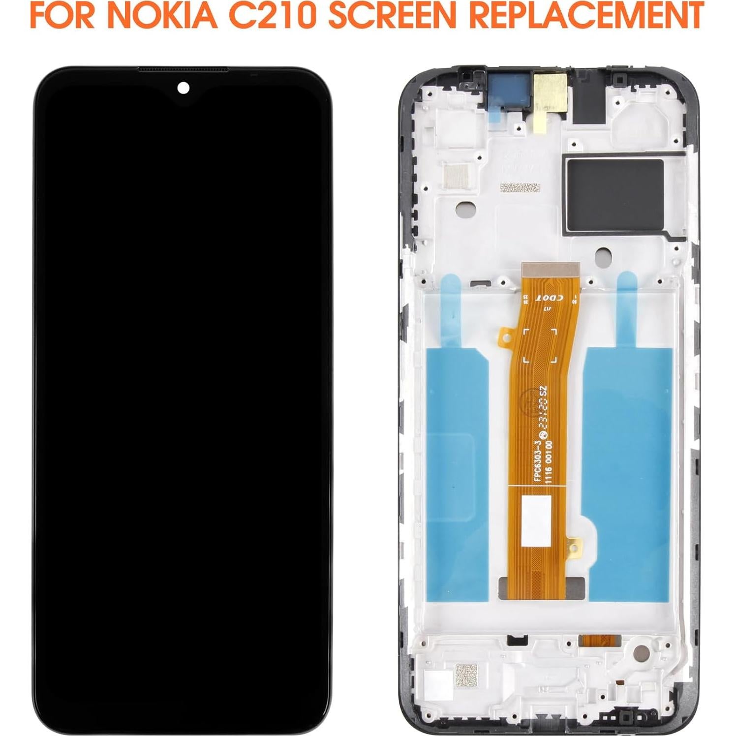 Reemplazo Pantalla LCD Nokia C210 6.3" con Marco - AGCUT