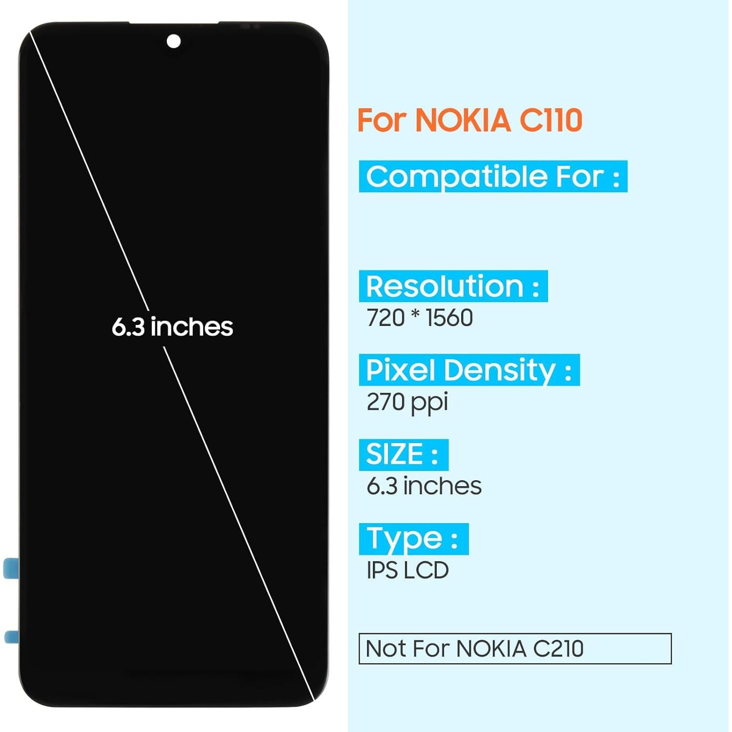 Reemplazo Pantalla LCD Nokia C110 ARSSLY Digitalizador