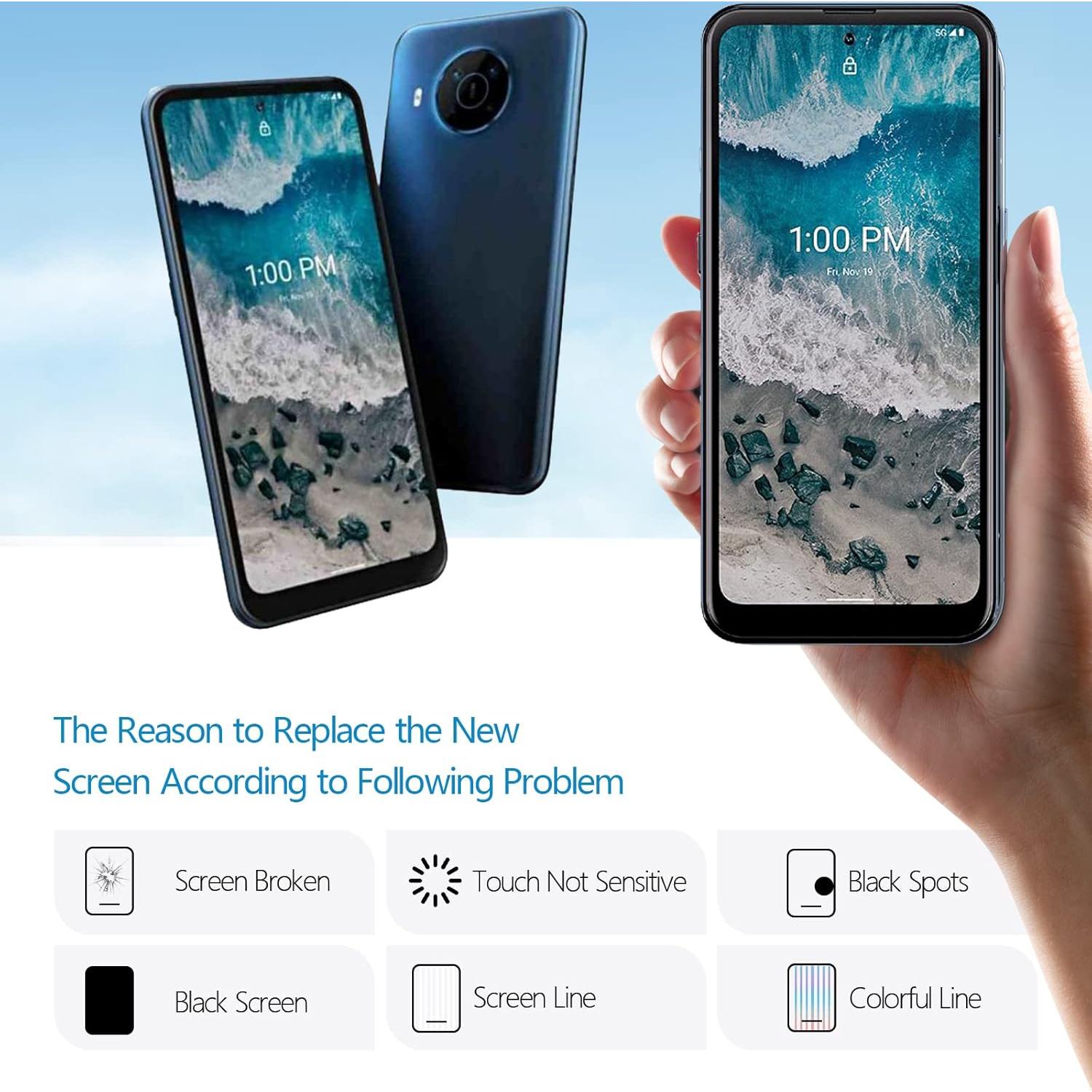 Pantalla LCD Táctil Reemplazo Nokia X100 TA-1399 Negro