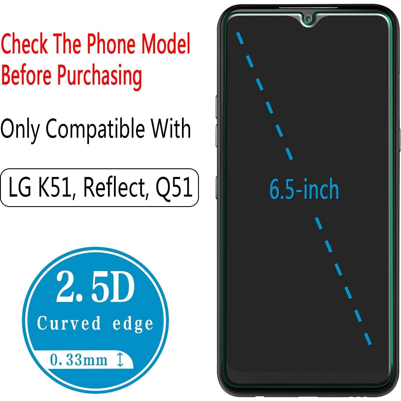 Protector de Pantalla Cristal Templado HPTech para LG K51/Q51