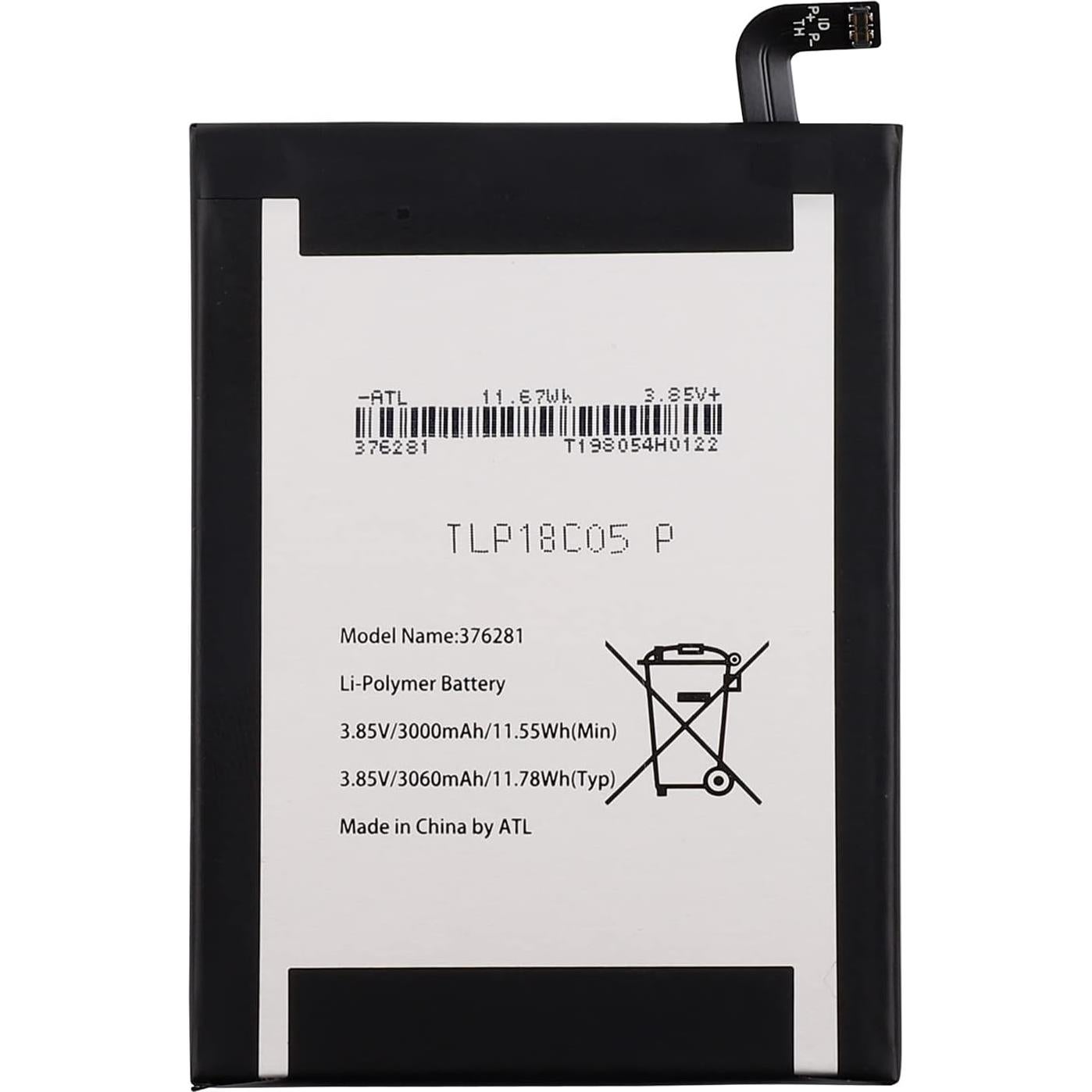 Batería de Reemplazo Duotipa TLP18C05 para Wiko 376281 3060mAh