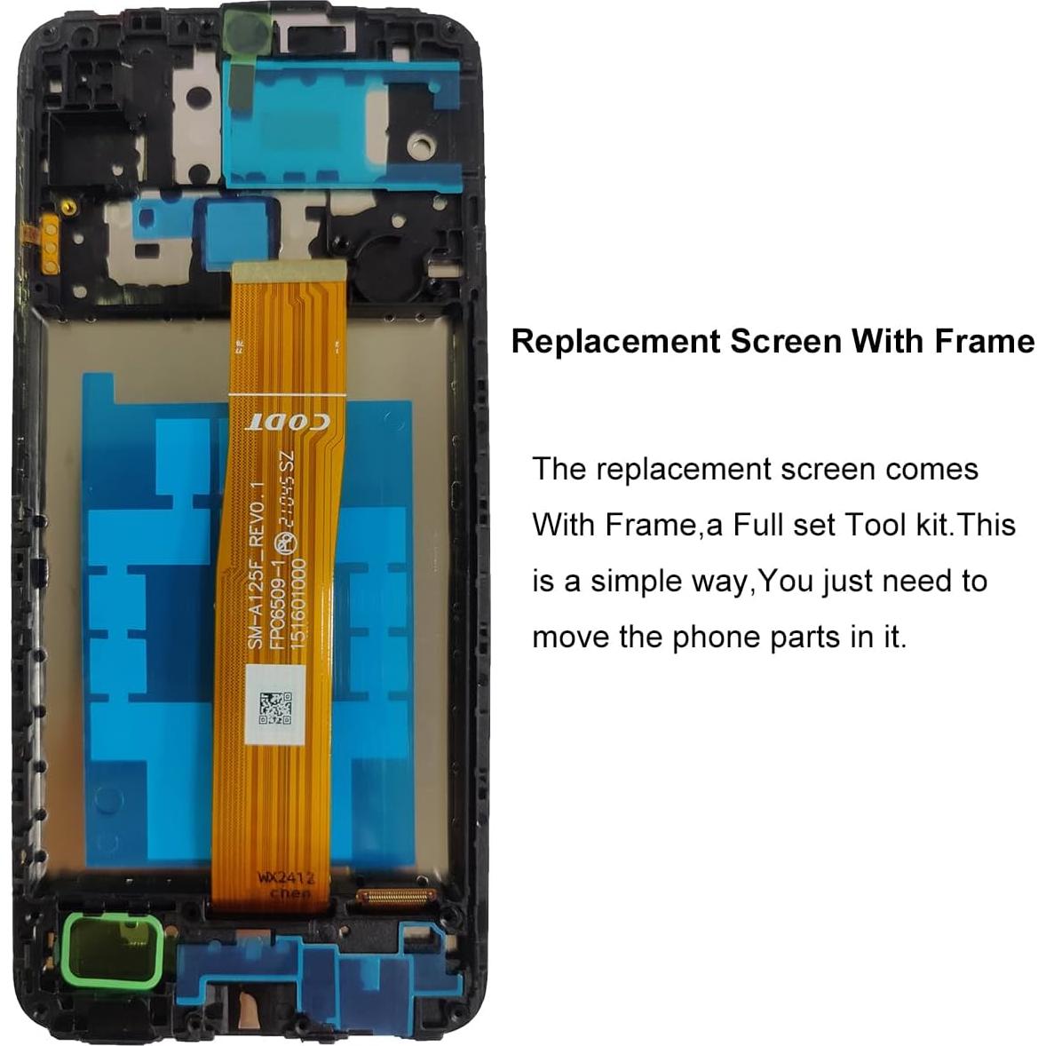 Reemplazo de Pantalla Samsung Galaxy A12 A125 A127 con Marco