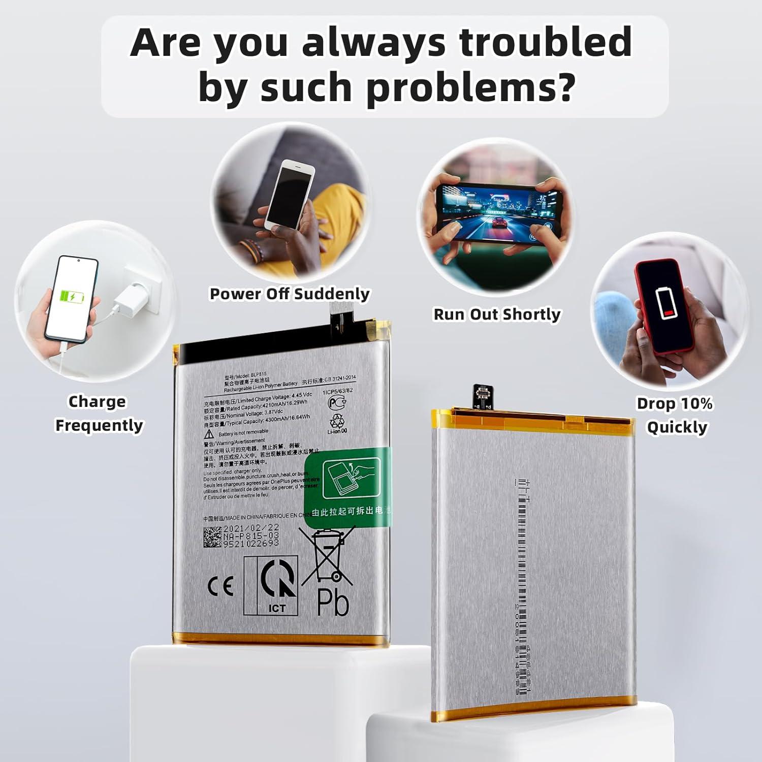 Batería de Reemplazo BLP815 para OnePlus Nord N10 5G 4210mAh