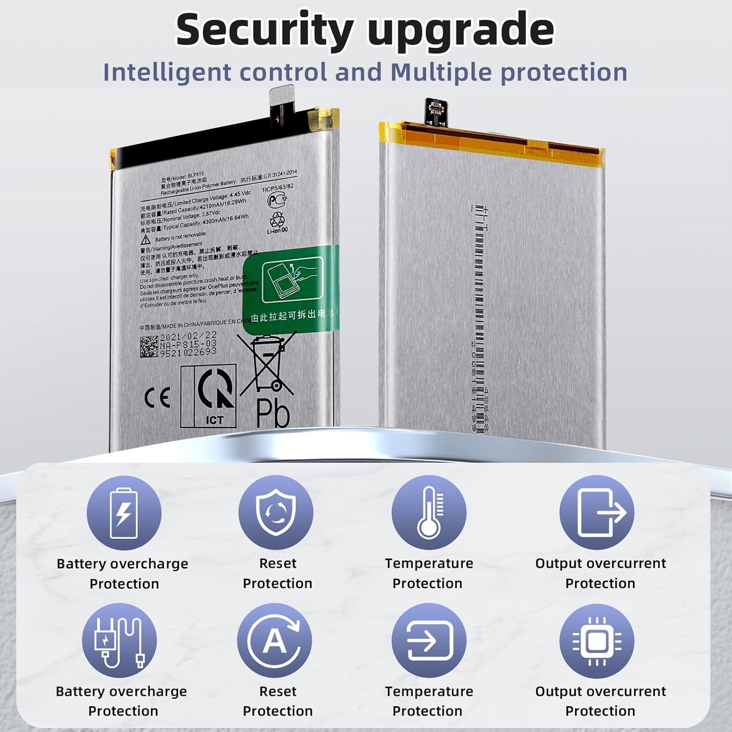 Batería de Reemplazo BLP815 para OnePlus Nord N10 5G 4210mAh