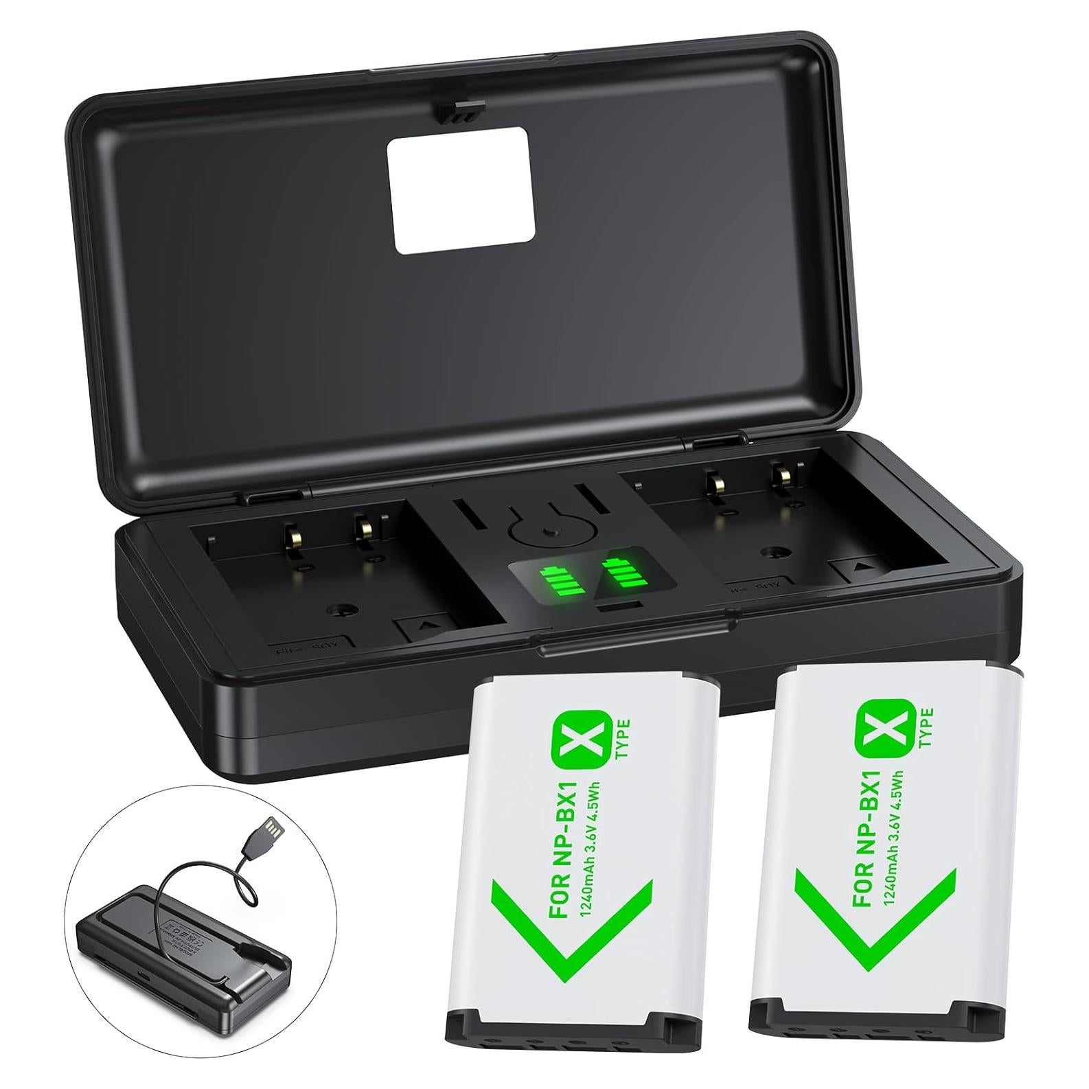 Batería Recargable NP-BX1 y Cargador USB Doble Sony