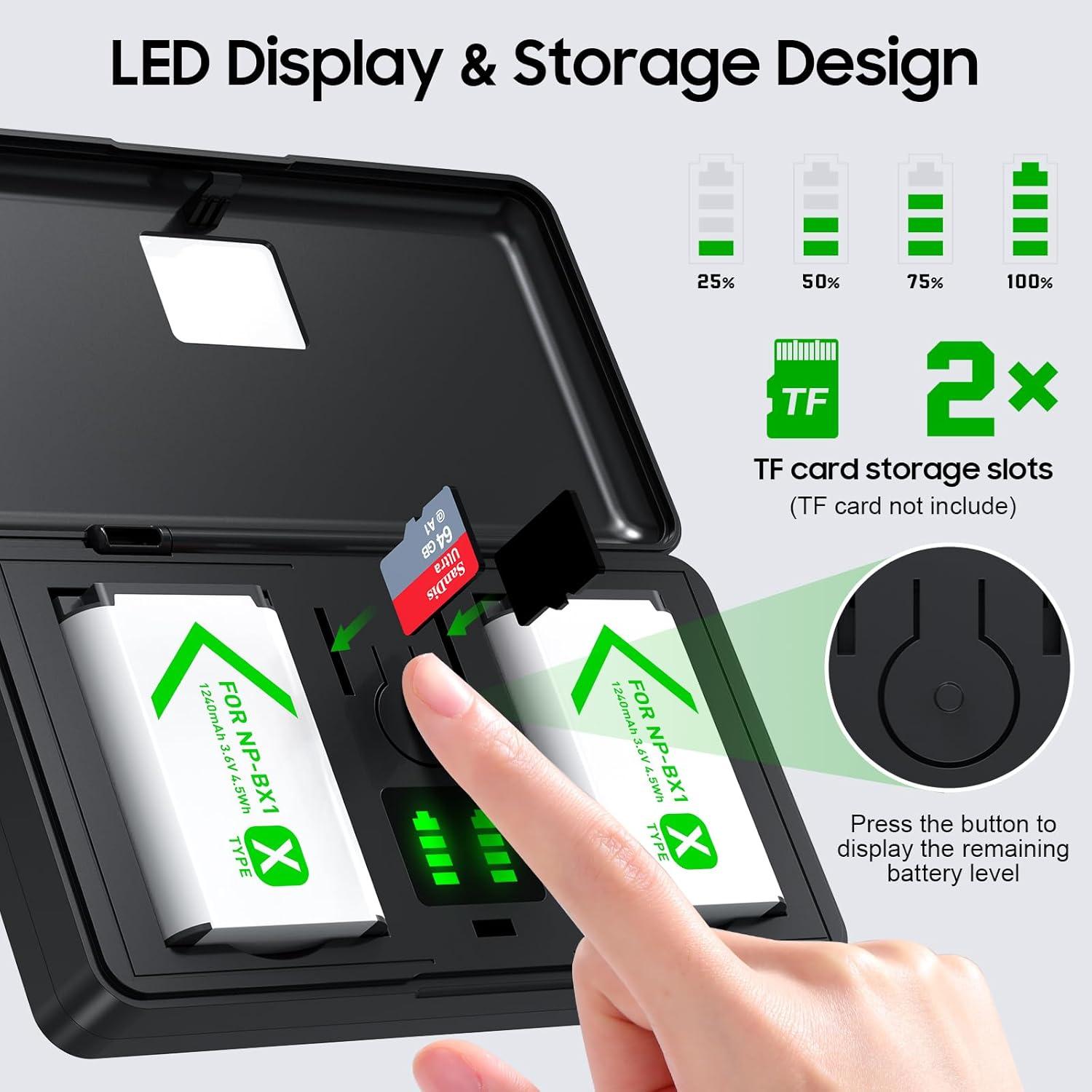 Batería Recargable NP-BX1 y Cargador USB Doble Sony