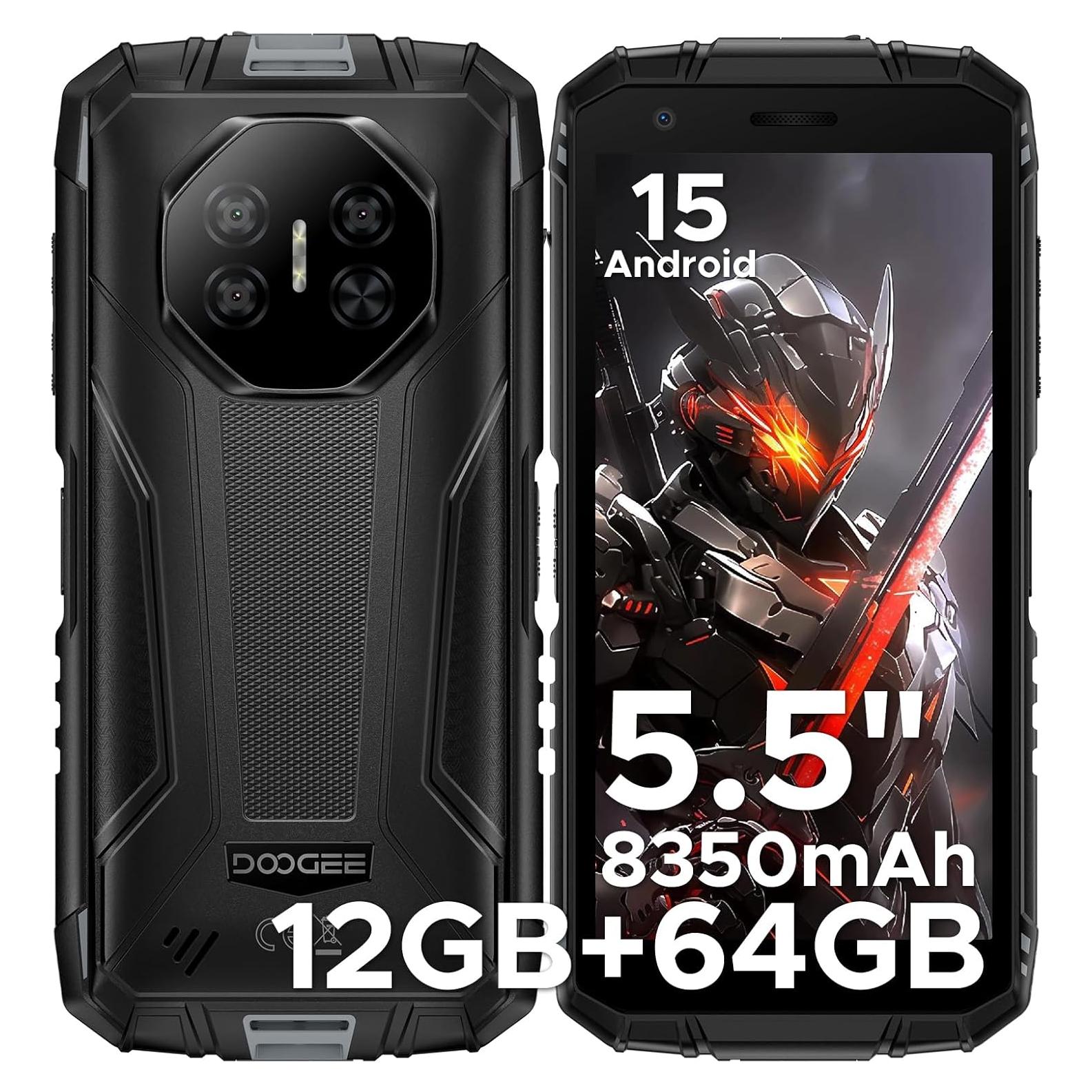 DOOGEE Fire 3 Teléfono Resistente Android 15 12GB 64GB Gris