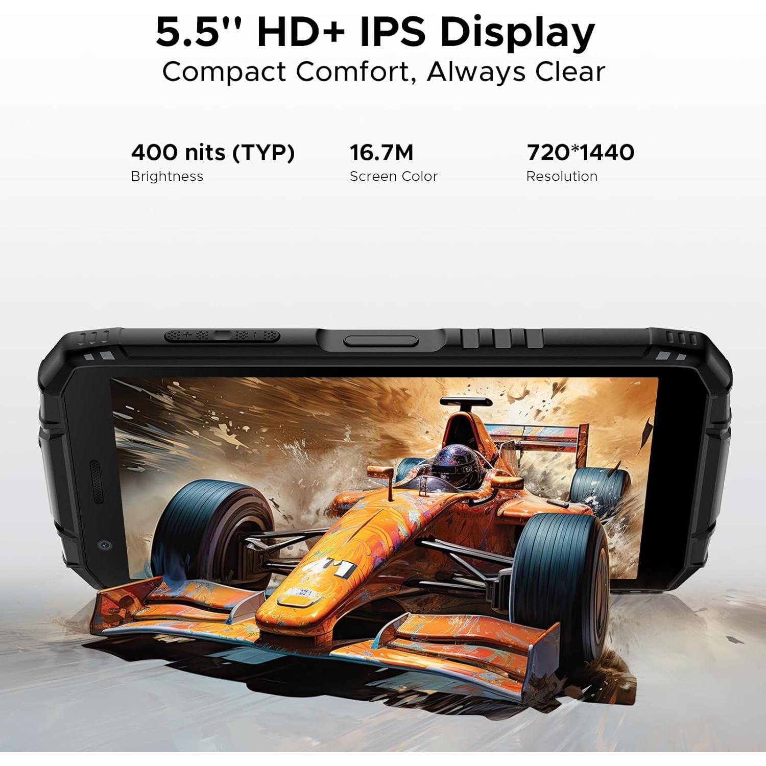 DOOGEE Fire 3 Teléfono Resistente Android 15 12GB 64GB Gris