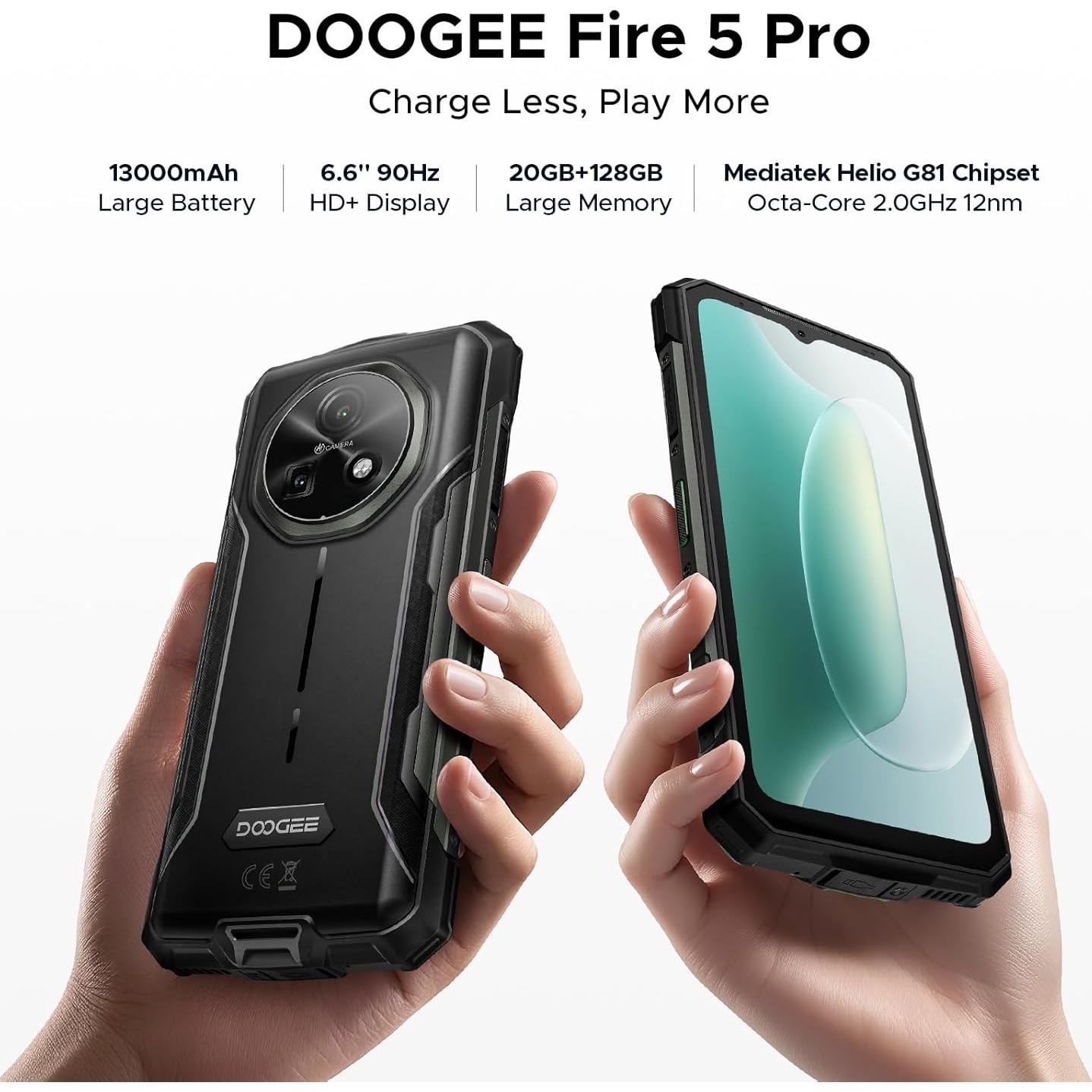 DOOGEE Fire 5 Pro Smartphone Resistente 13000mAh 20GB/128GB