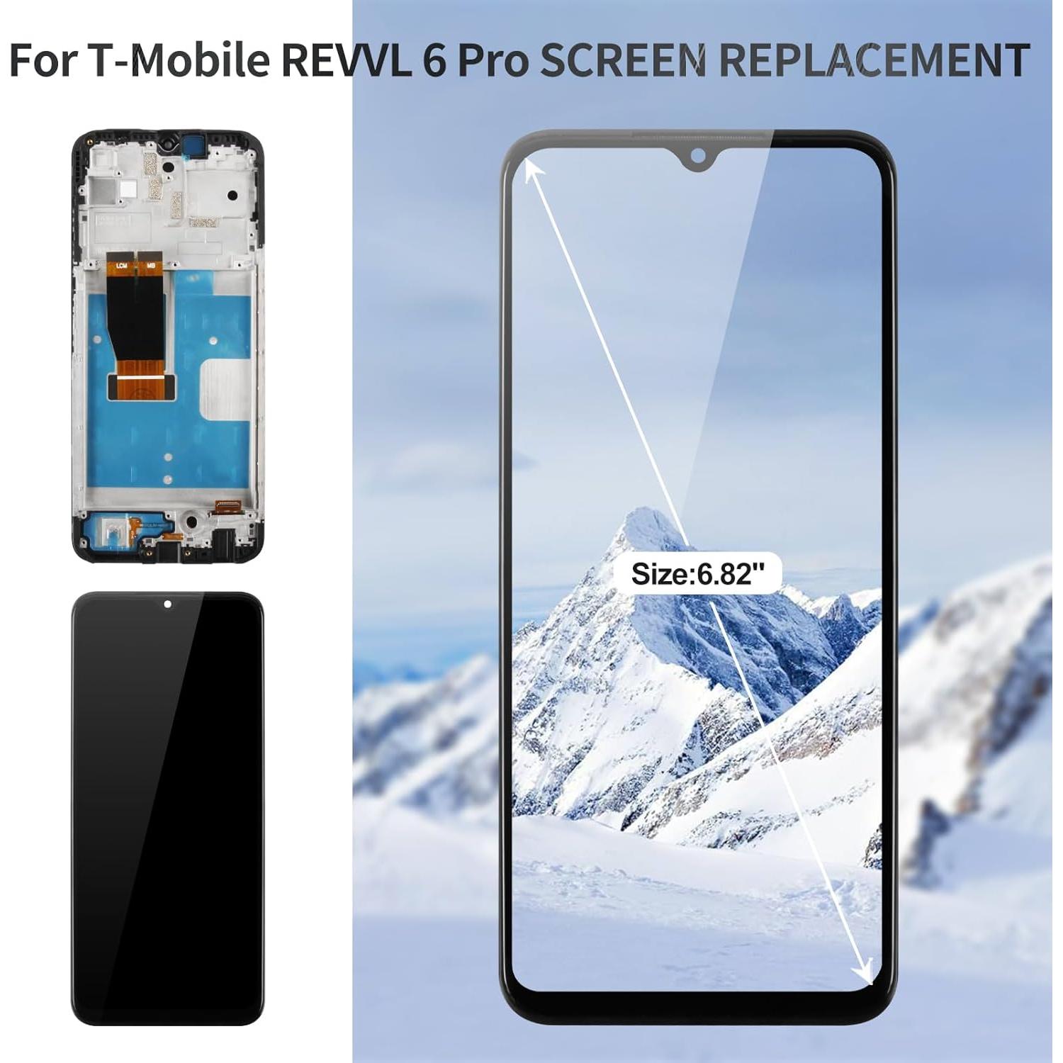 Reemplazo Pantalla LCD T-Mobile REVVL 6 Pro TMAF035G Negro