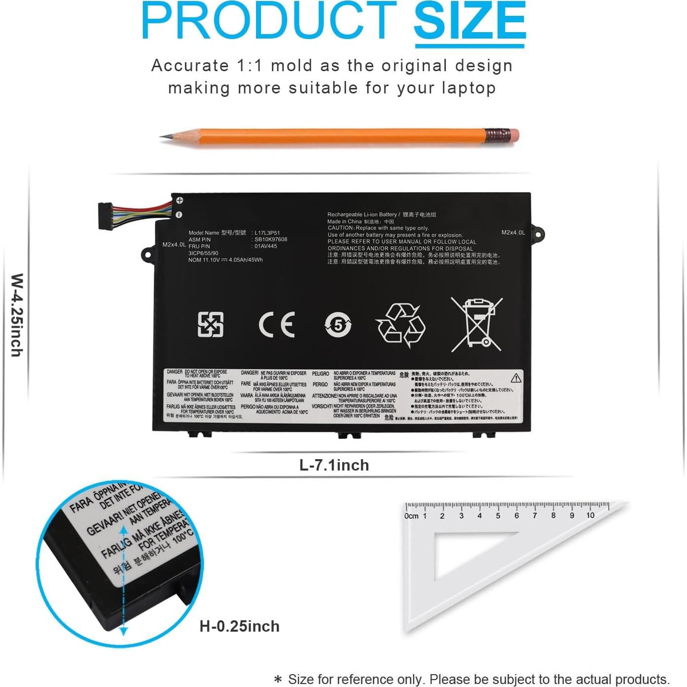 Batería de Laptop 45Wh Emanjor L17L3P51 para Lenovo ThinkPad