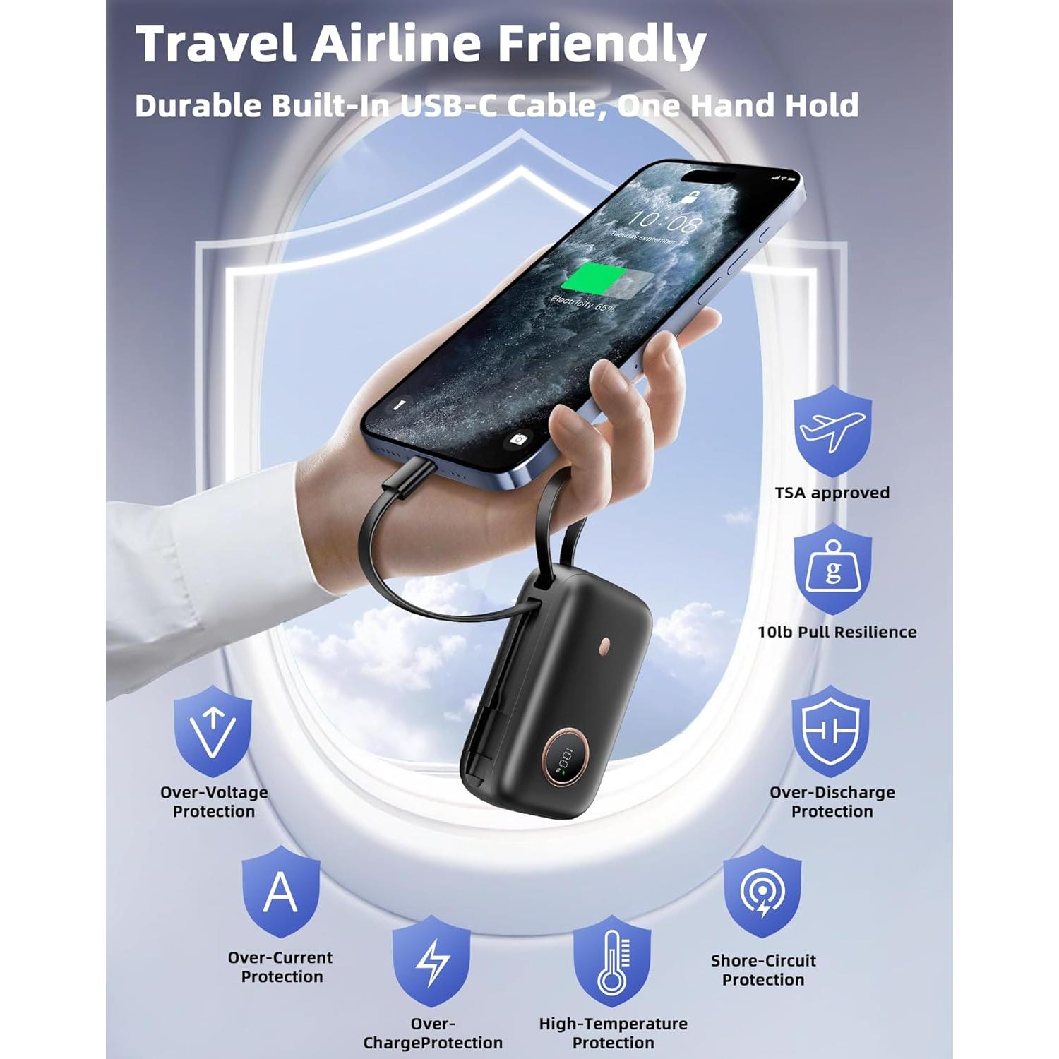 Banco de Energía 10,000mAh ZW Carga Rápida 22.5W USB-C