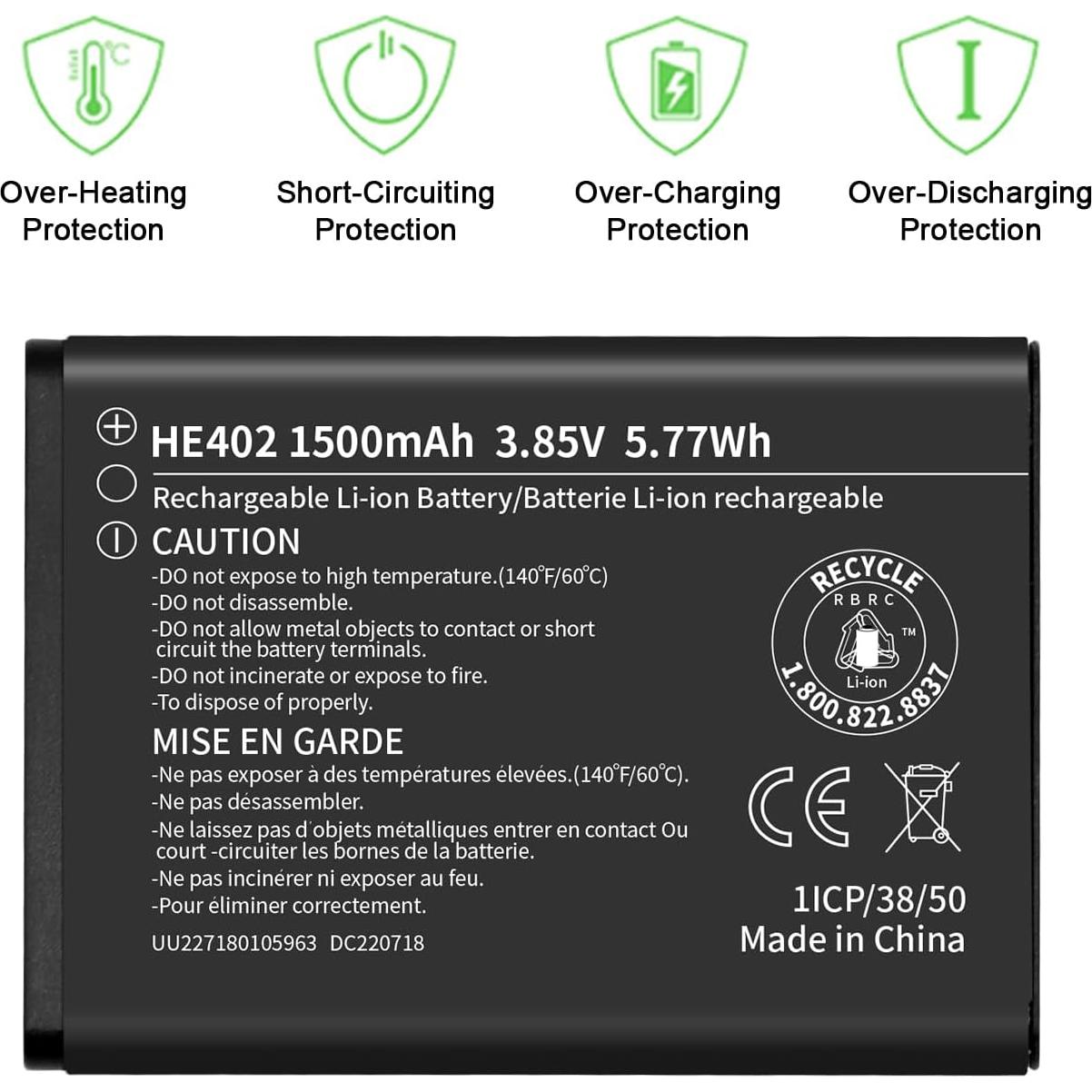 Batería de Reemplazo HE402 WUHAO para Nokia 2760 Flip 32g