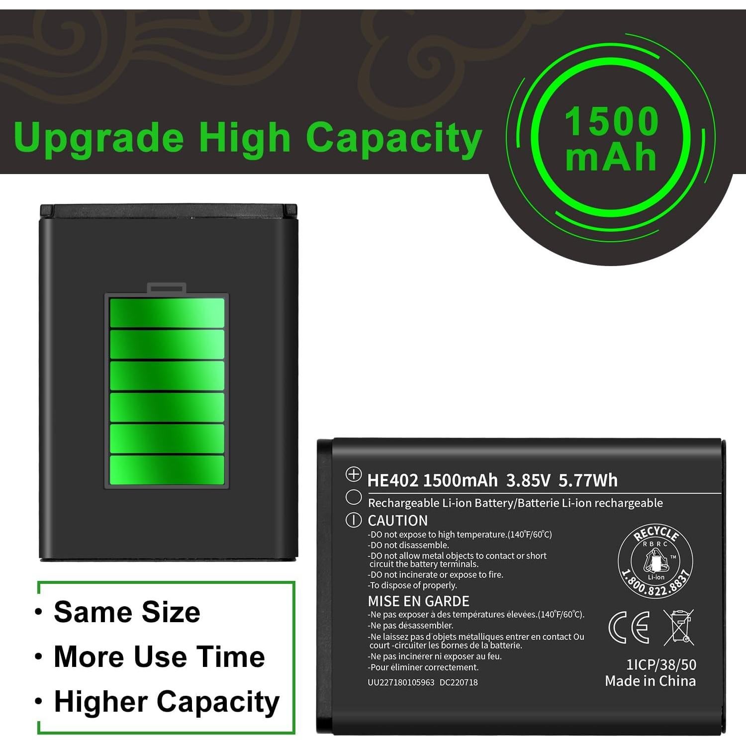 Batería de Reemplazo HE402 WUHAO para Nokia 2760 Flip 32g