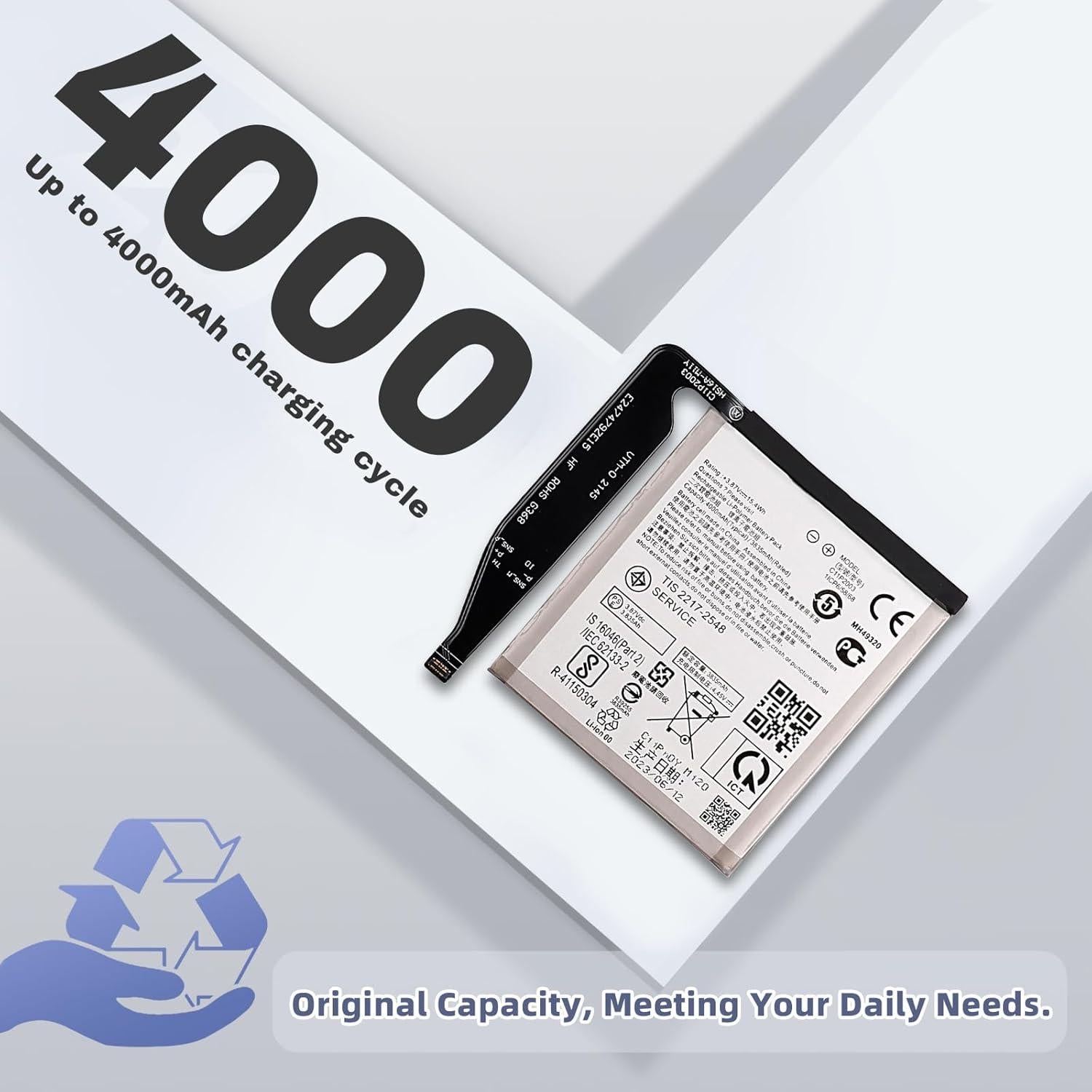 Batería de Reemplazo C11P2003 para ASUS Zenfone 8 4000mAh