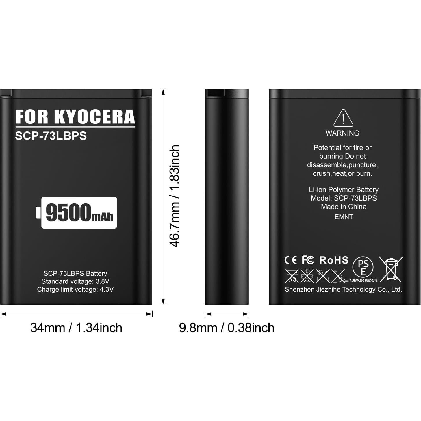 Batería de Reemplazo SCP-73LBPS para Kyocera DuraXV E4810 9500mAh