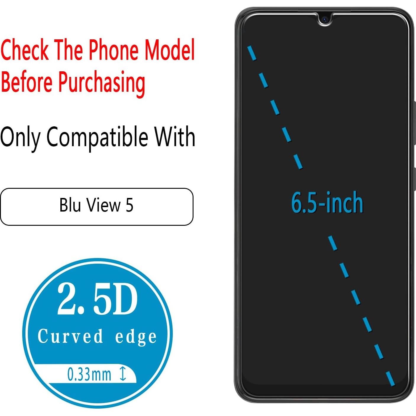 Protector de Pantalla Vidrio Templado Bencuku BLU View 5 2 Pzas