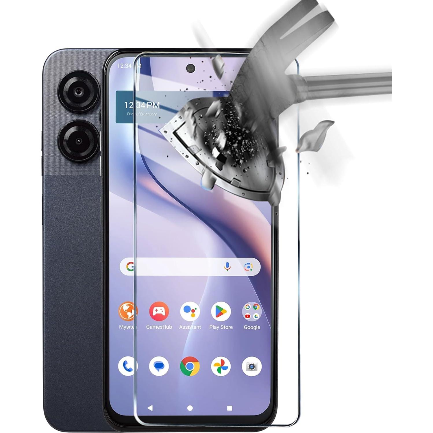 Paquete de 3 Protectores de Pantalla Vidrio Templado GXLYFG para BLU View Speed Ultra 5G