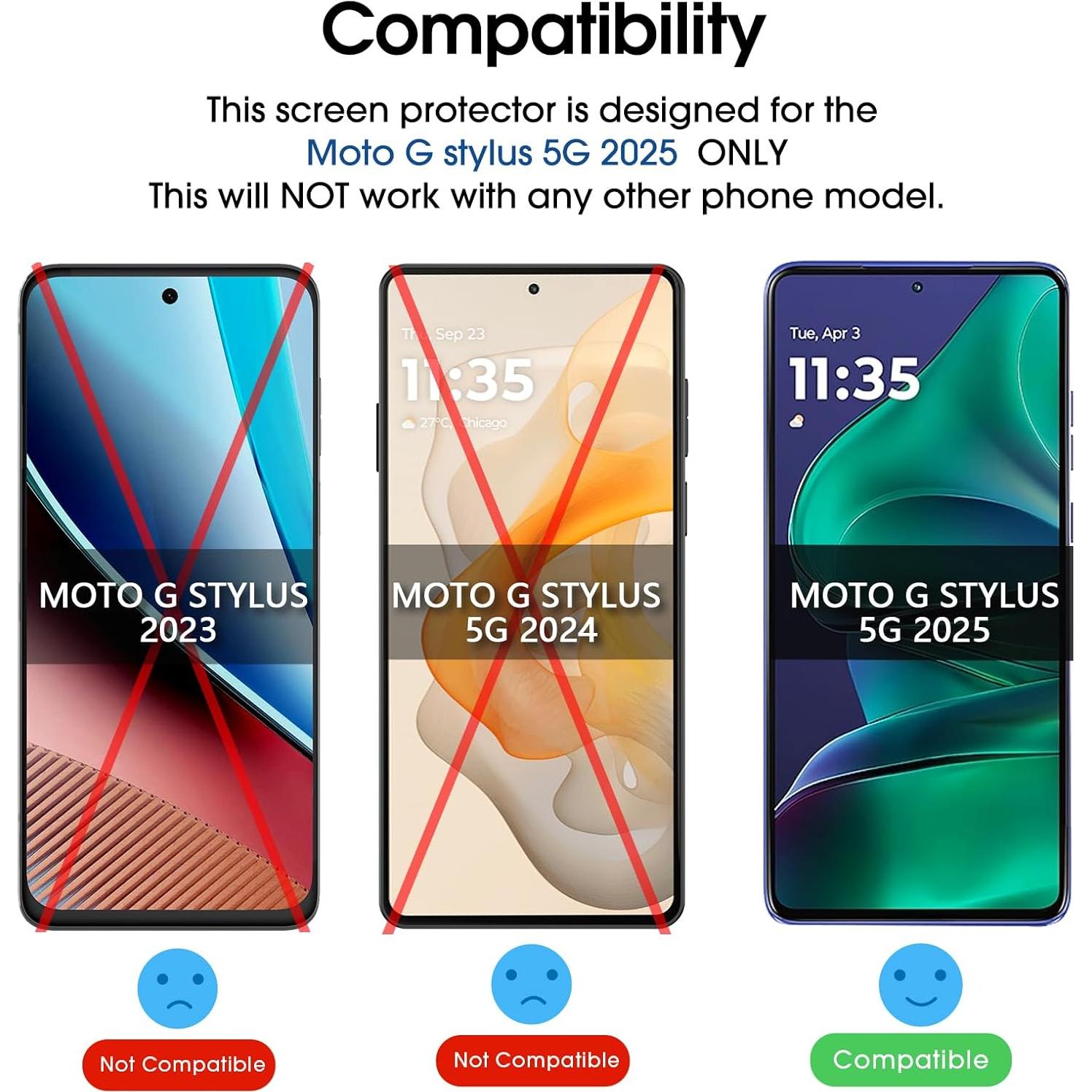 Protector de Pantalla Vidrio Templado amFilm para Moto G Stylus 5G 2025