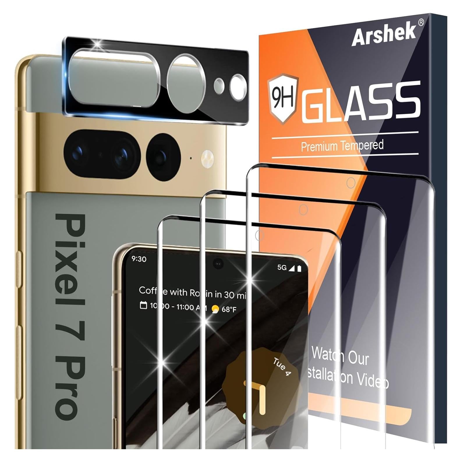 Protector de Pantalla Vidrio Templado Arshek Pixel 7 Pro 3+1