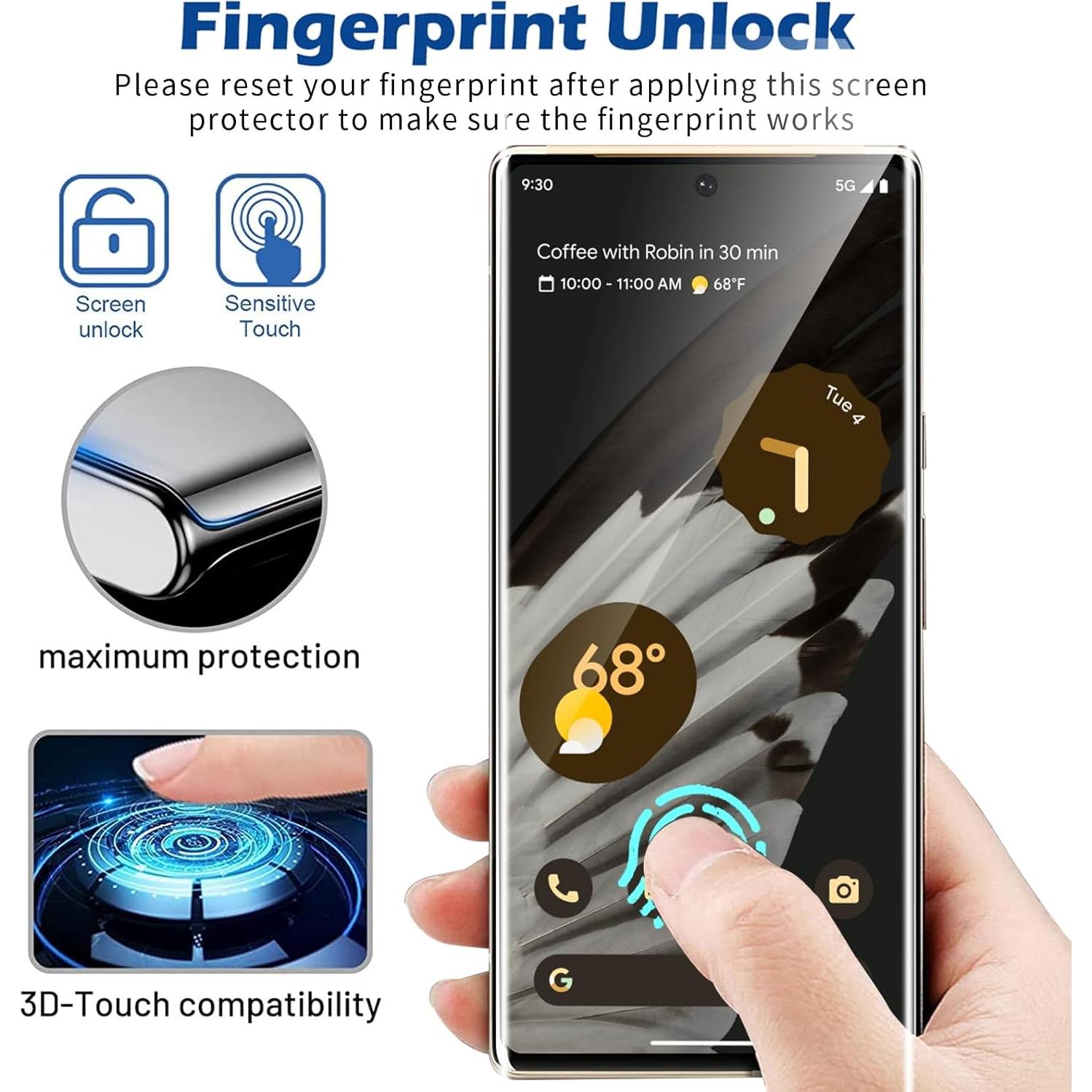 Protector de Pantalla Vidrio Templado Arshek Pixel 7 Pro 3+1