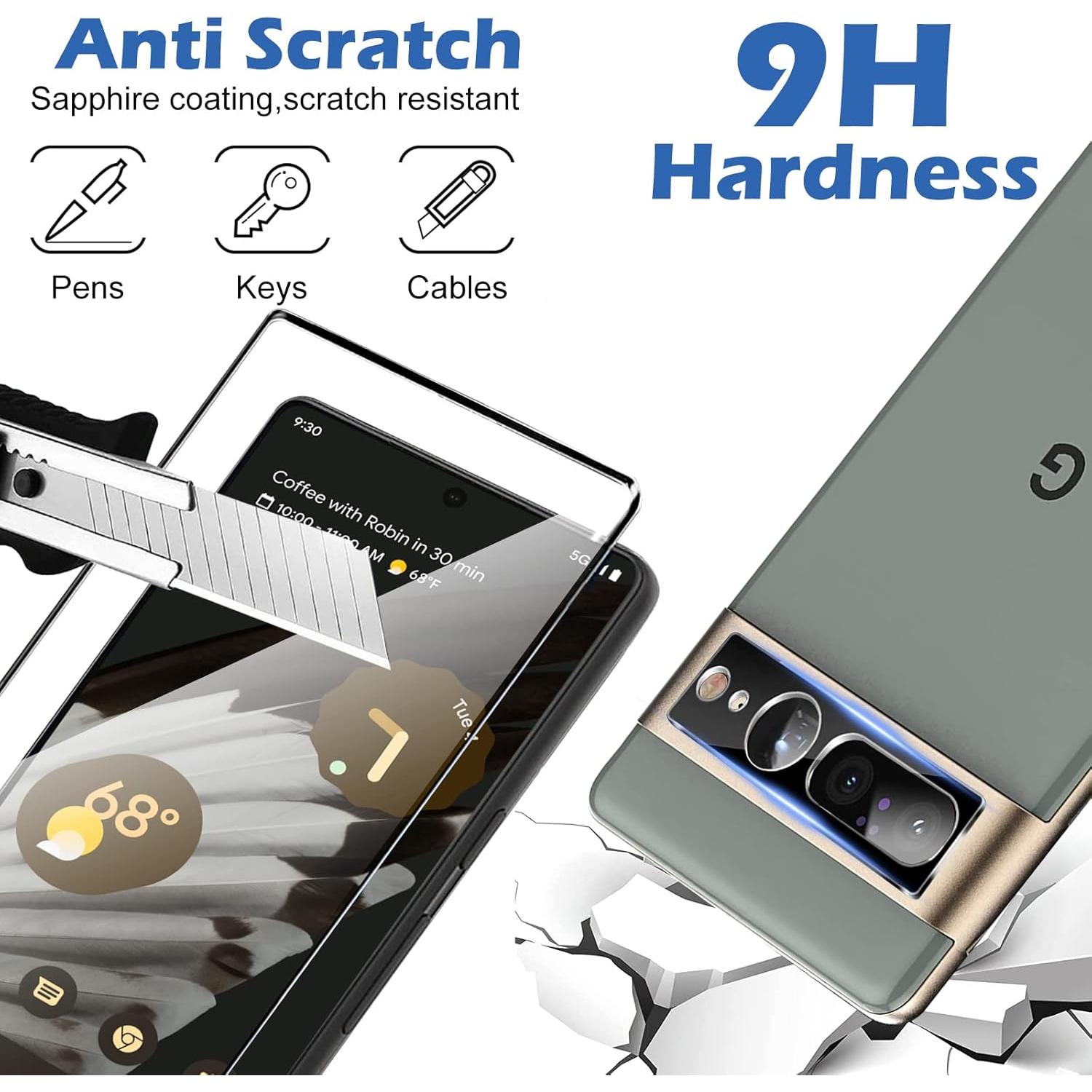 Protector de Pantalla Vidrio Templado Arshek Pixel 7 Pro 3+1