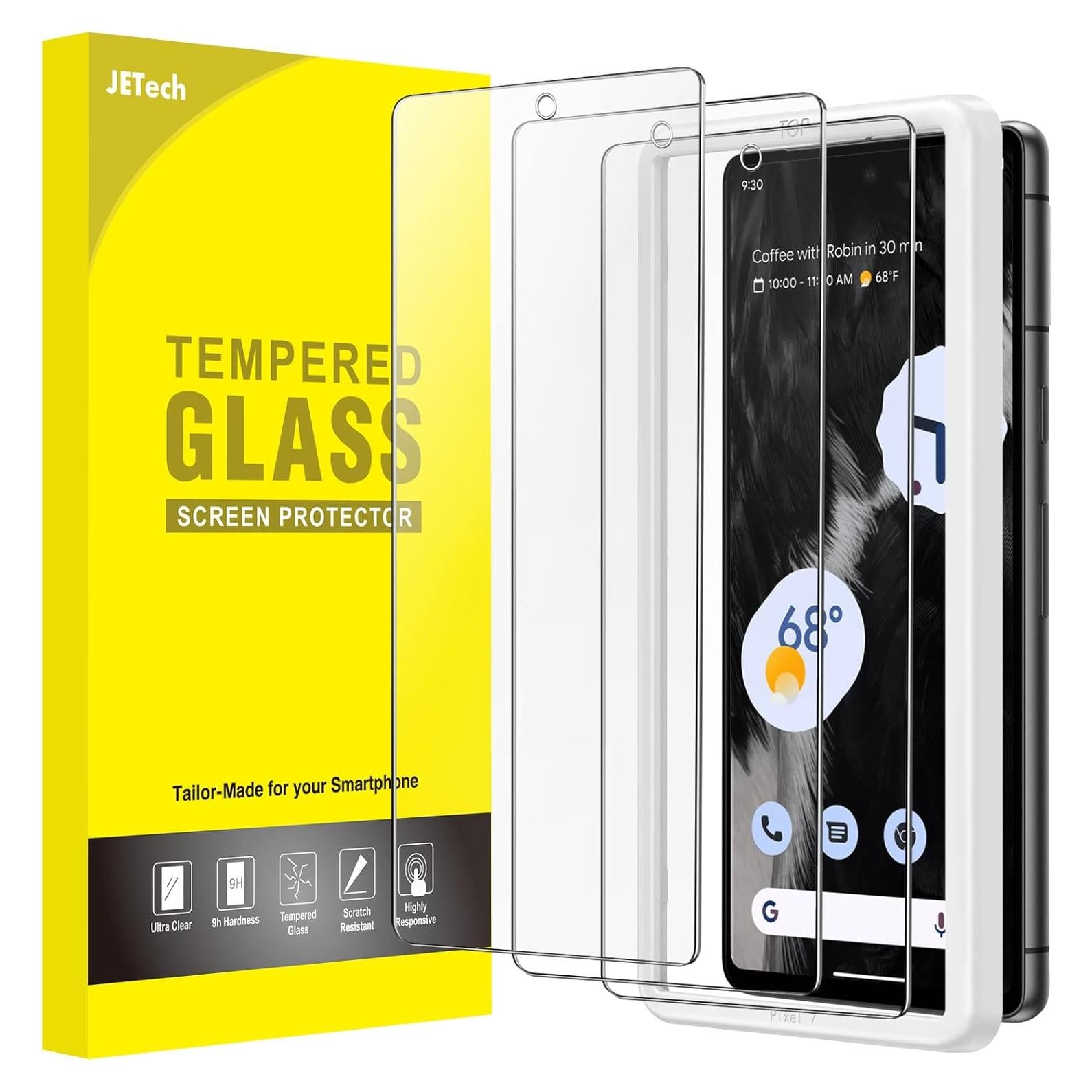 Protector de Pantalla JETech para Google Pixel 7 - Vidrio Templado HD - Paquete de 3