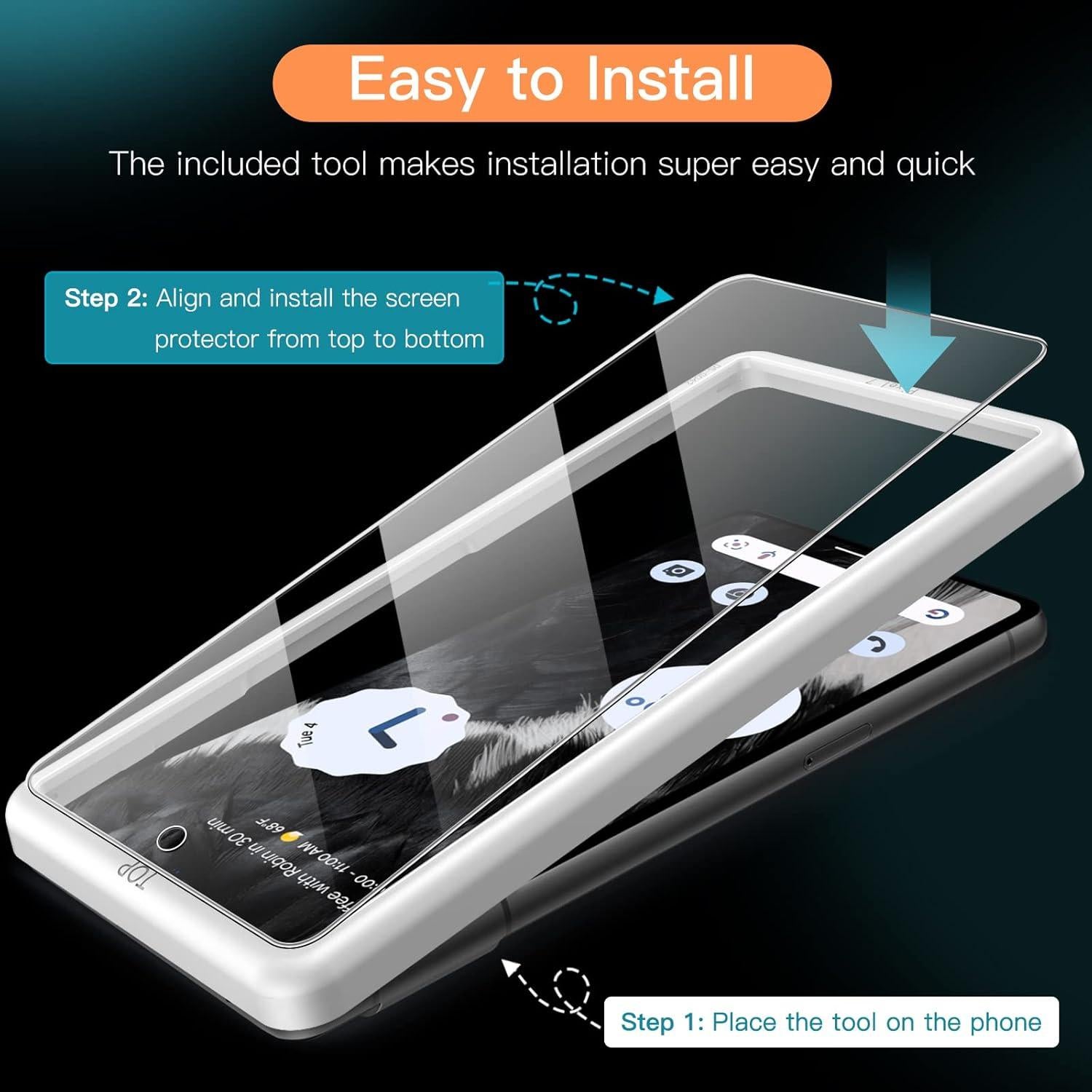 Protector de Pantalla JETech para Google Pixel 7 - Vidrio Templado HD - Paquete de 3